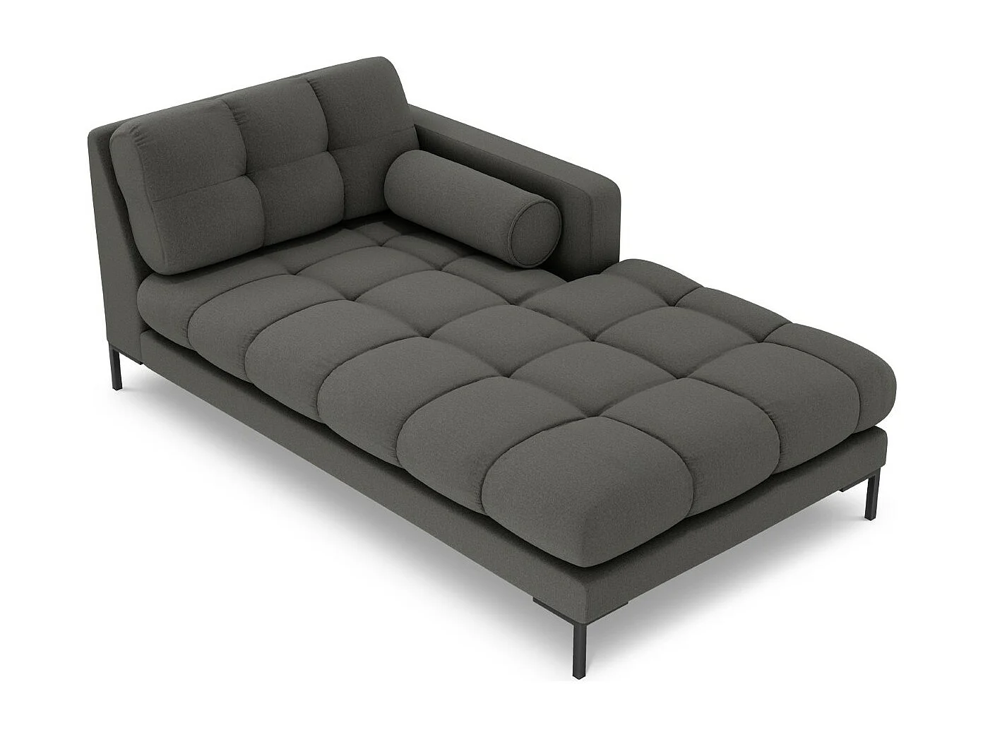 Cosmopolitan Design - Chaise longue de angulo derecho "Bali" de tejido estructural gris oscuro - 185x102x75cm