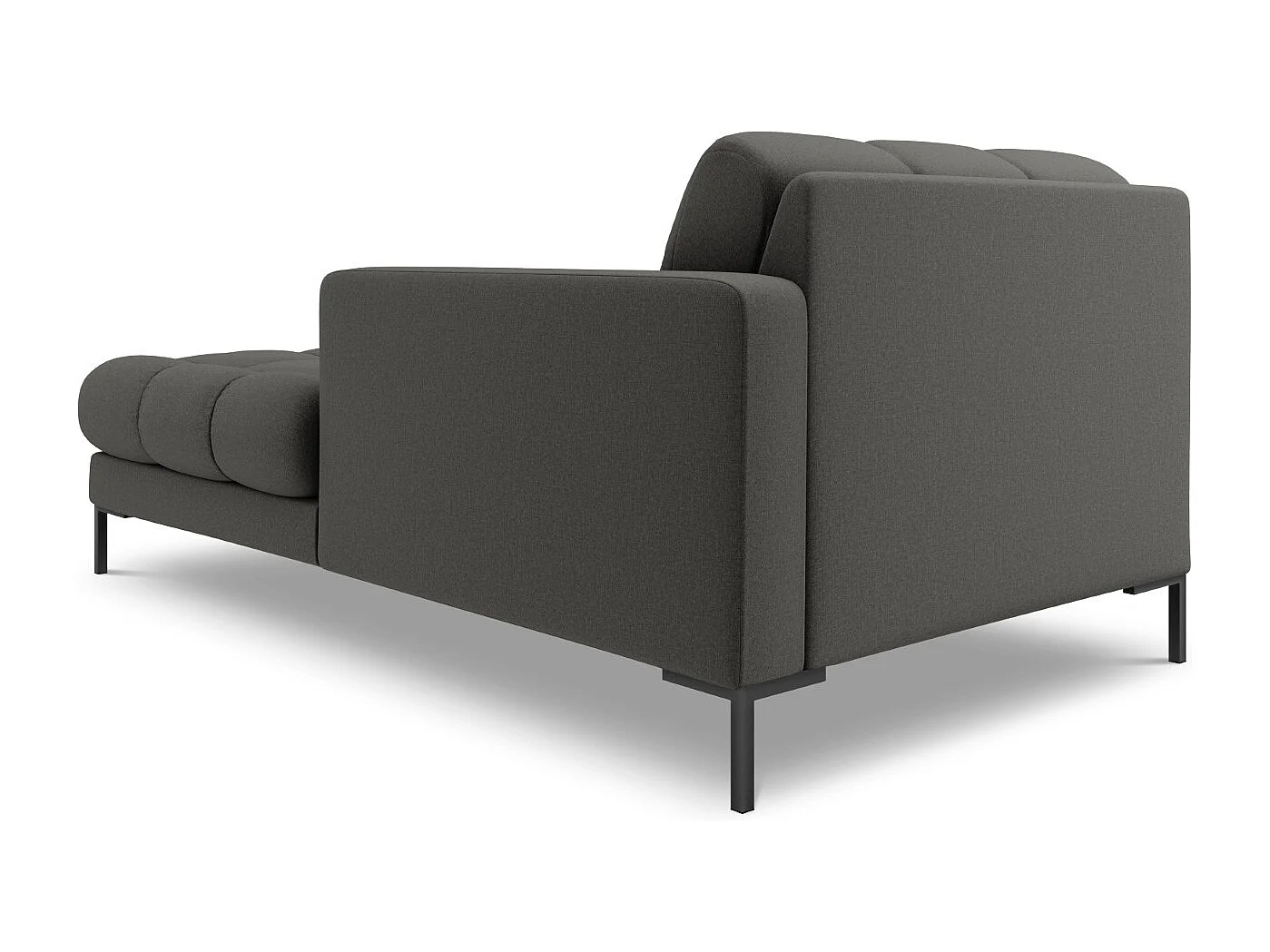 Cosmopolitan Design - Chaise longue de angulo derecho "Bali" de tejido estructural gris oscuro - 185x102x75cm