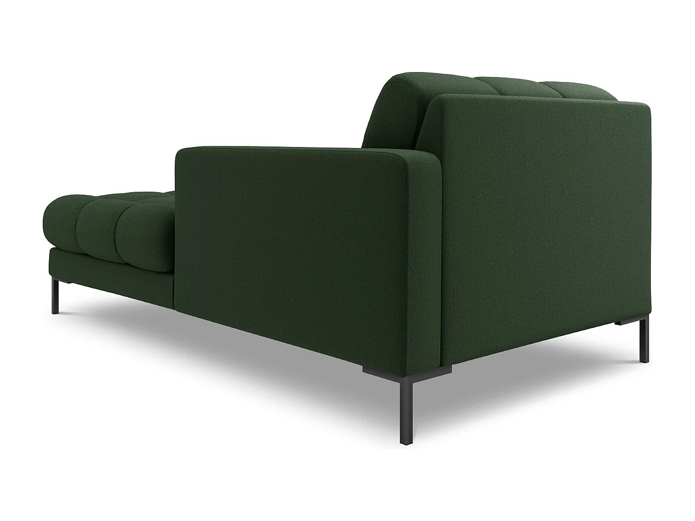 Cosmopolitan Design - Chaise longue destra "Bali" in tessuto strutturato verde scuro - 185x102x75cm