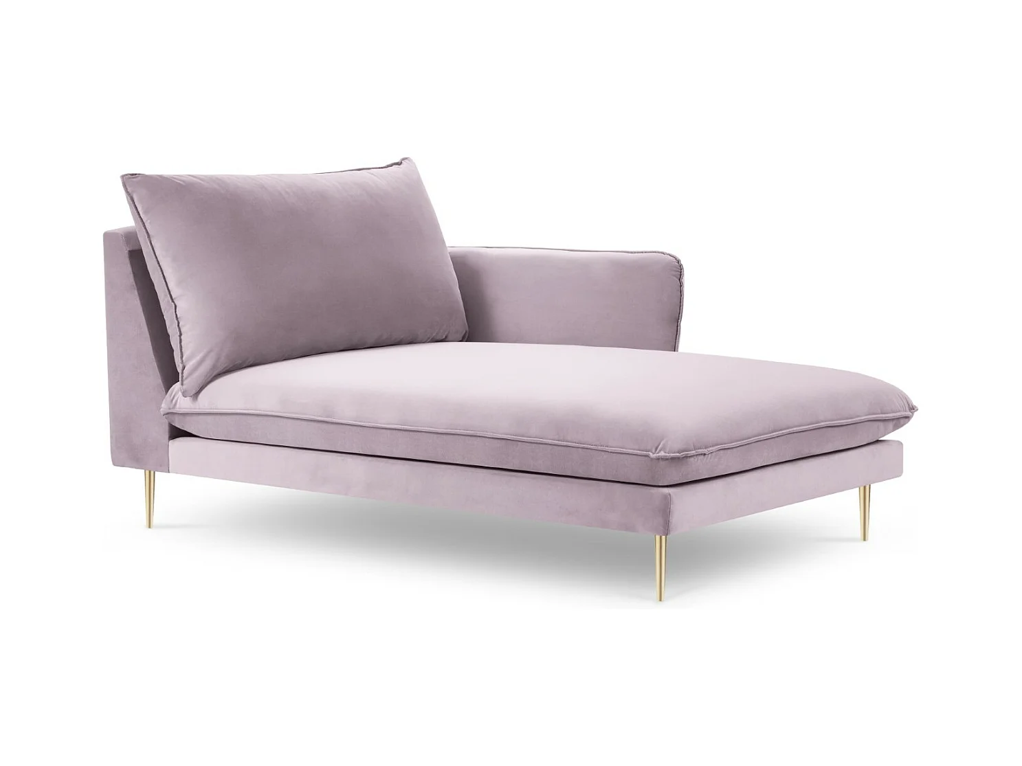 Cosmopolitan Design - Rechter chaise longue "Vienna" Flueel, Lavendel - 170x110x95cm