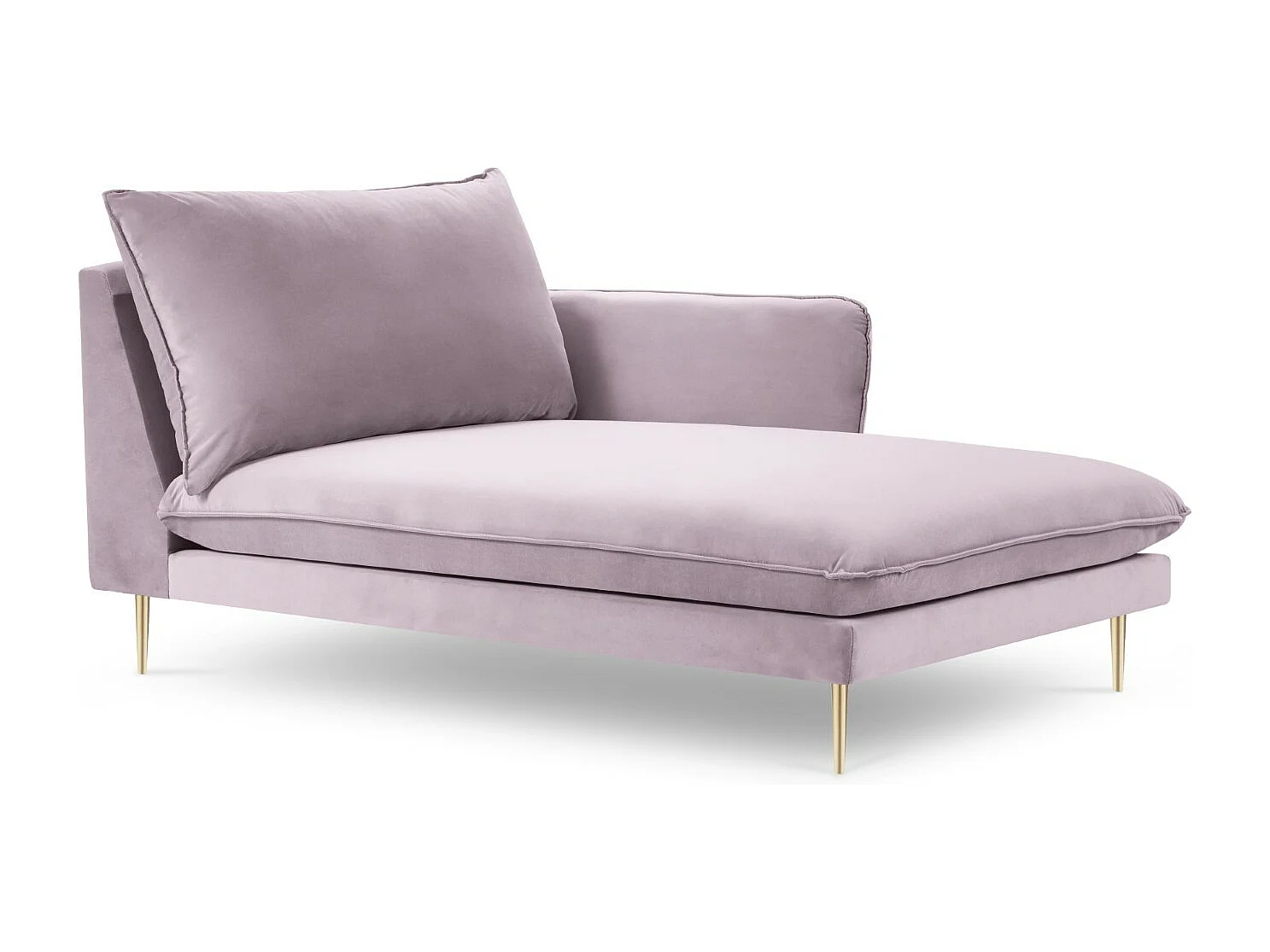 Cosmopolitan Design - Méridienne droite "Vienna" en velours lavande - 170x110x95cm