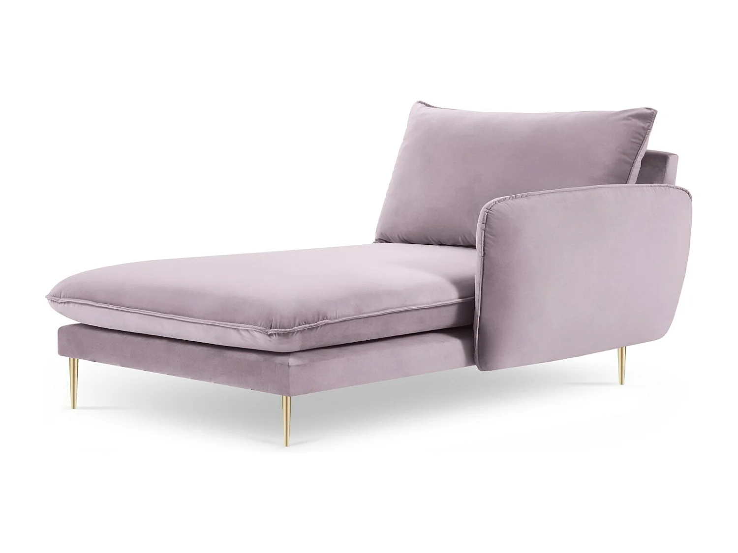 Cosmopolitan Design - Méridienne droite "Vienna" en velours lavande - 170x110x95cm