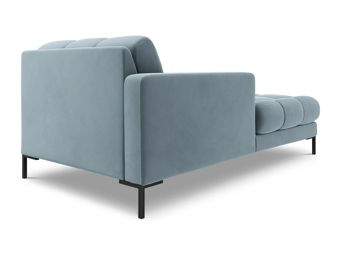 Cosmopolitan Design - Chaise longue sinistra "Bali" in velluto azzurro - 185x102x75cm