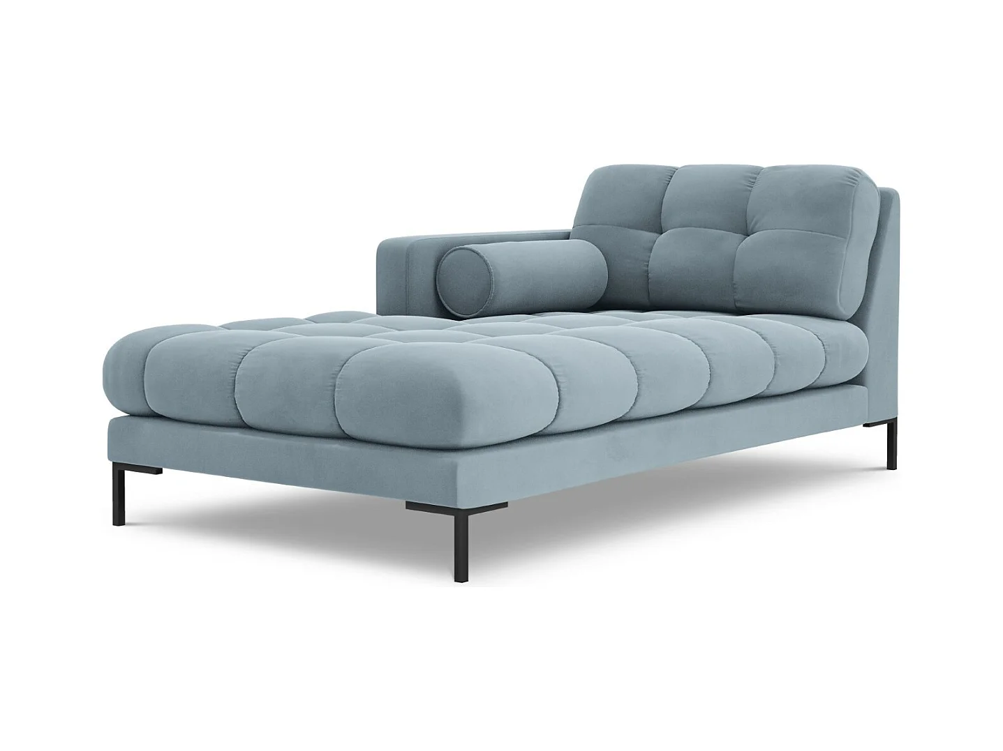 Cosmopolitan Design - Linker meridiaan "Bali" Flueel, Lichtblauw - 185x102x75cm