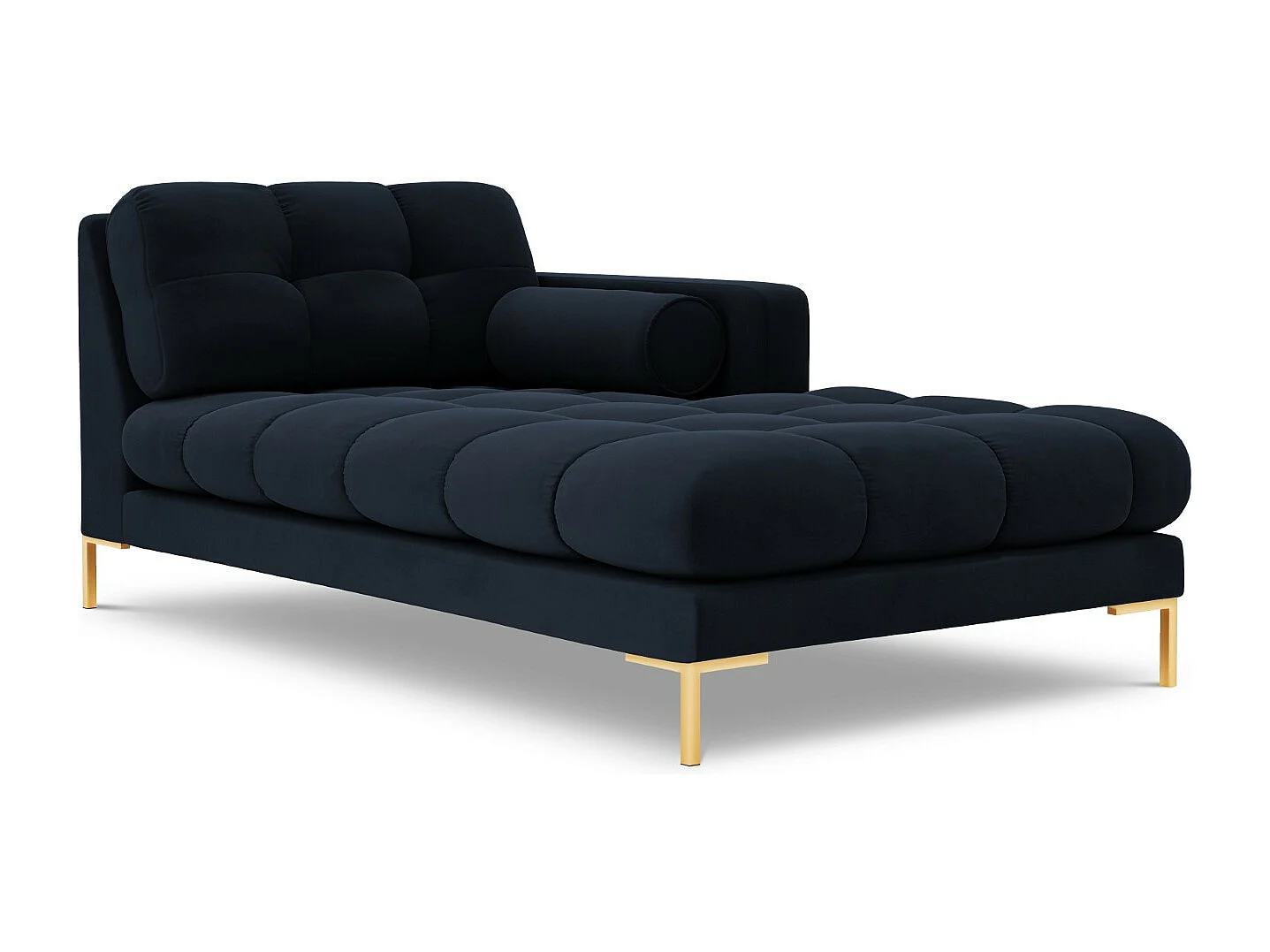 Cosmopolitan Design - Chaise longue destra "Bali" in velluto blu scuro - 185x102x75cm