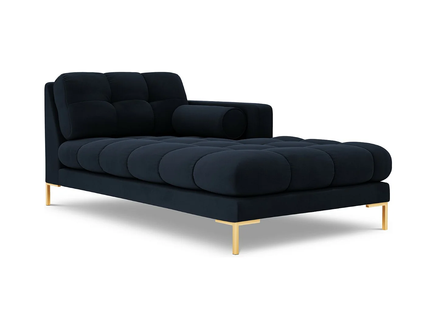 Cosmopolitan Design - Rechter chaise longue "Bali" Flueel, Donkerblauw - 185x102x75cm