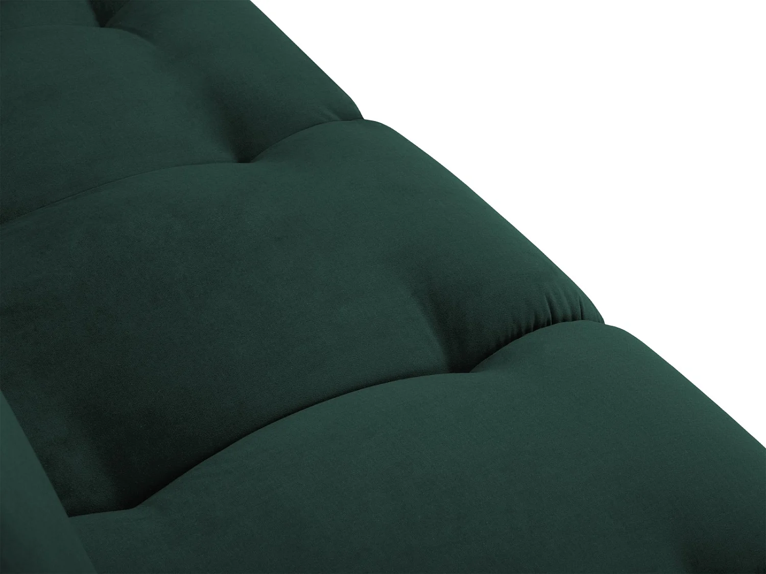 Cosmopolitan Design - Méridienne gauche "Hastings" 2 places en velours vert bouteille - 216x102x75cm