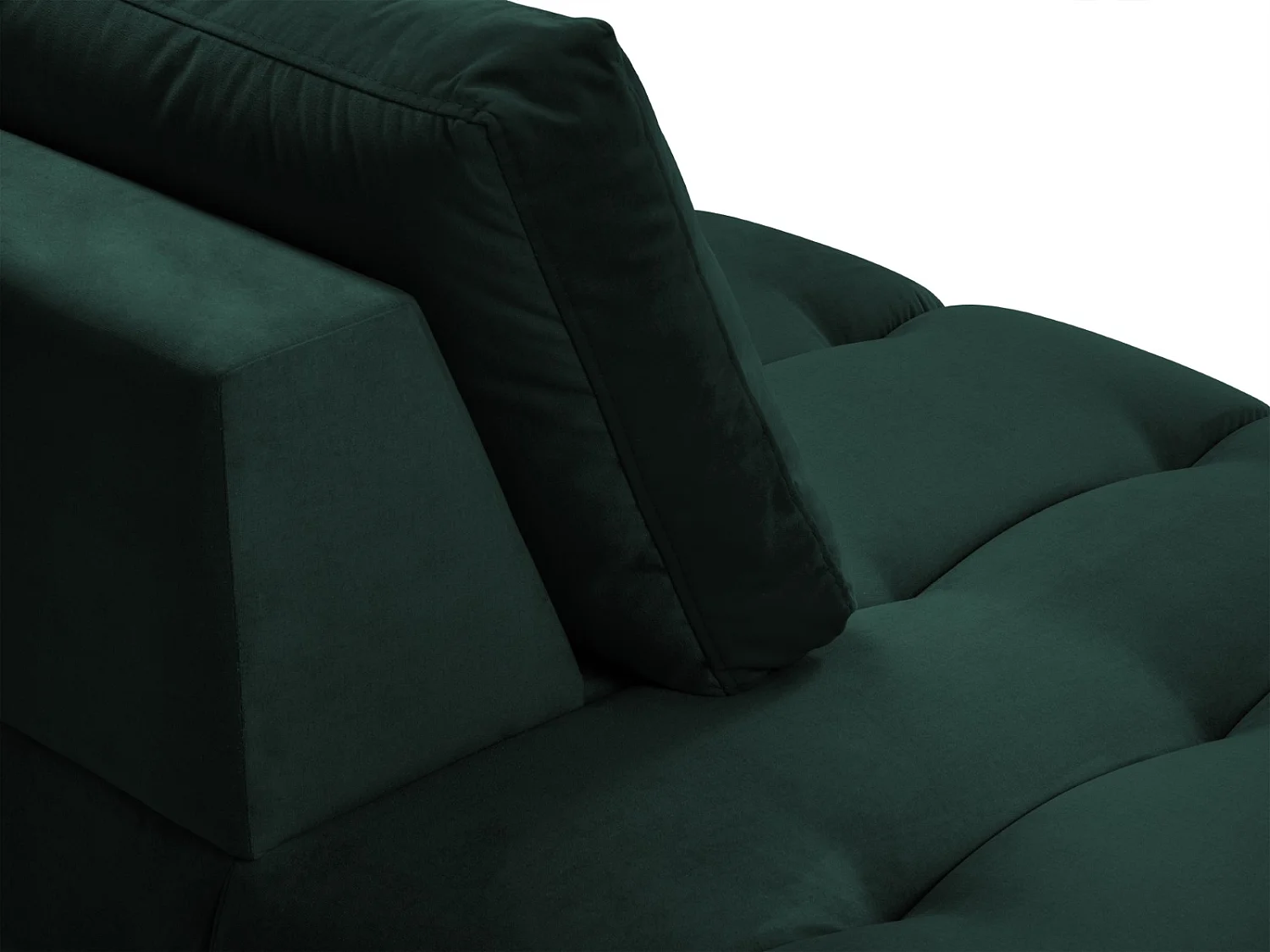 Cosmopolitan Design - Chaise longue esquerda "Hastings" 2 lugares em veludo verde garrafa - 216x102x75cm