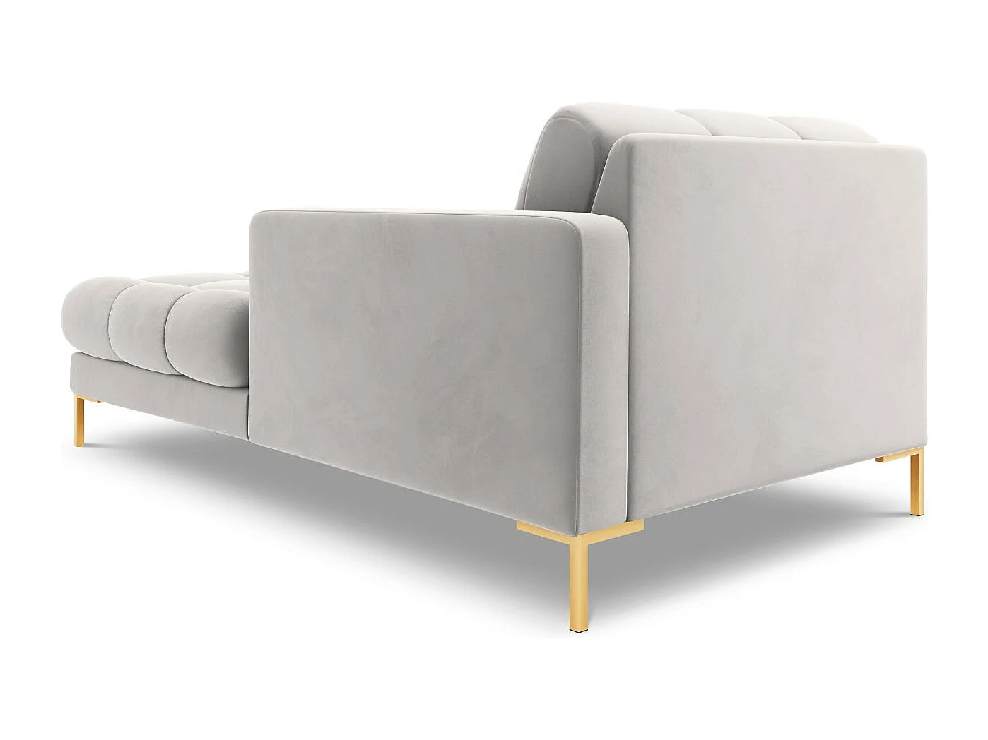 Cosmopolitan Design - Chaise longue destra "Bali" in velluto argento - 185x102x75cm