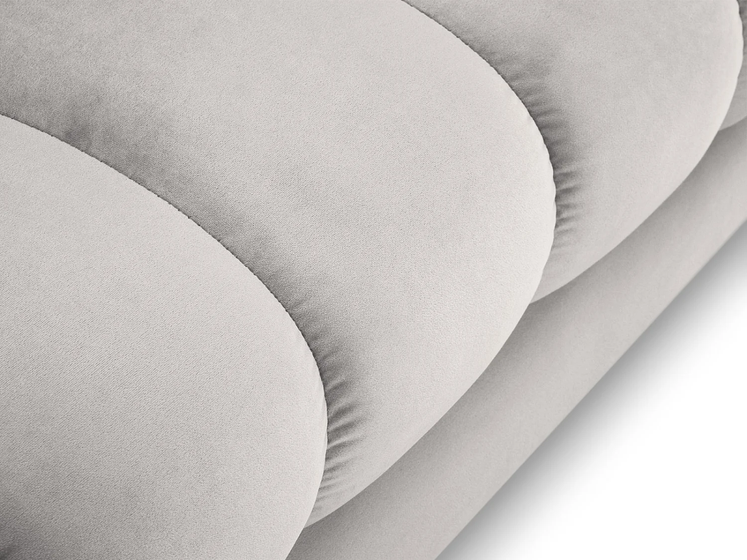 Cosmopolitan Design - Chaise longue destra "Bali" in velluto argento - 185x102x75cm