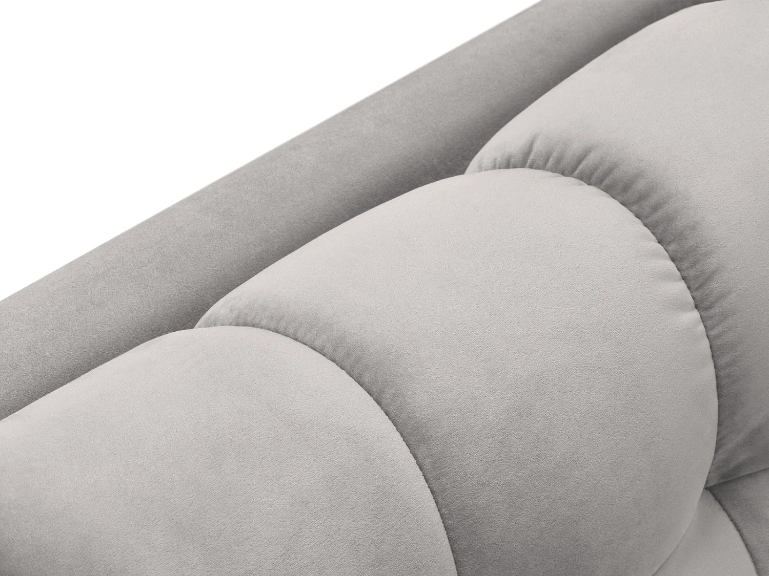 Cosmopolitan Design - Chaise longue destra "Bali" in velluto argento - 185x102x75cm