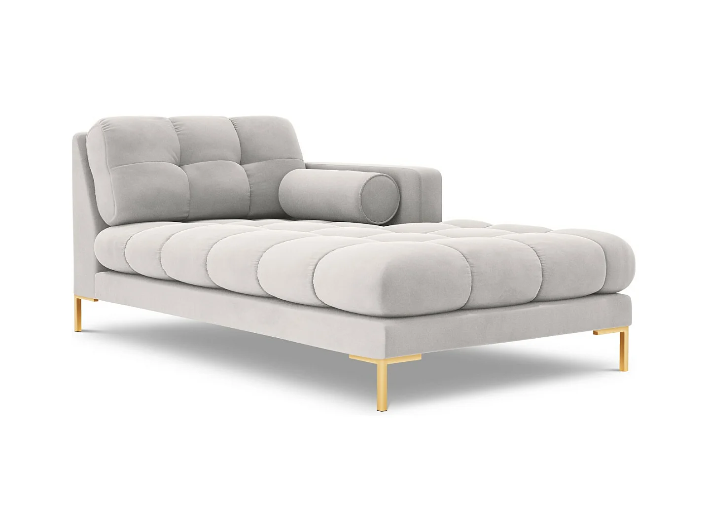 Cosmopolitan Design - Rechter chaise longue "Bali" Flueel, Geld - 185x102x75cm
