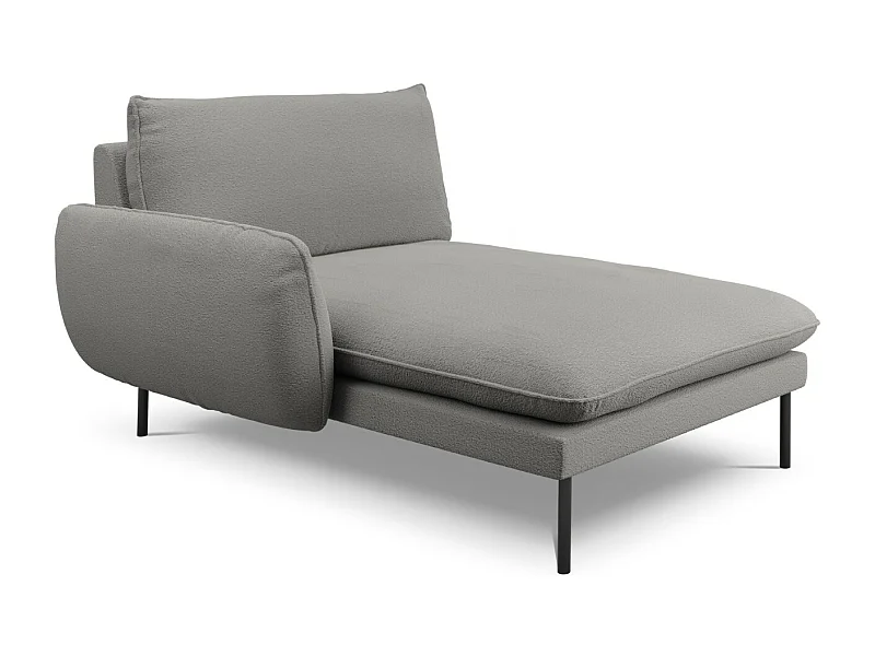 Cosmopolitan Design - Linker meridiaan "Vienna" Boucle, Grijs - 170x110x95cm