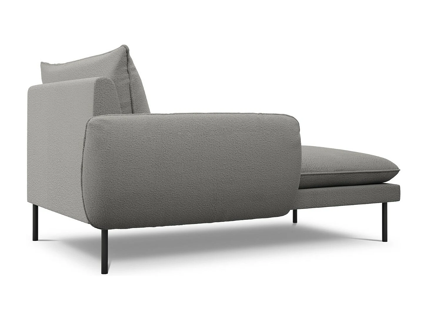 Cosmopolitan Design - Chaise longue de angulo izquierdo "Vienna" de tejido bouclé gris - 170x110x95cm