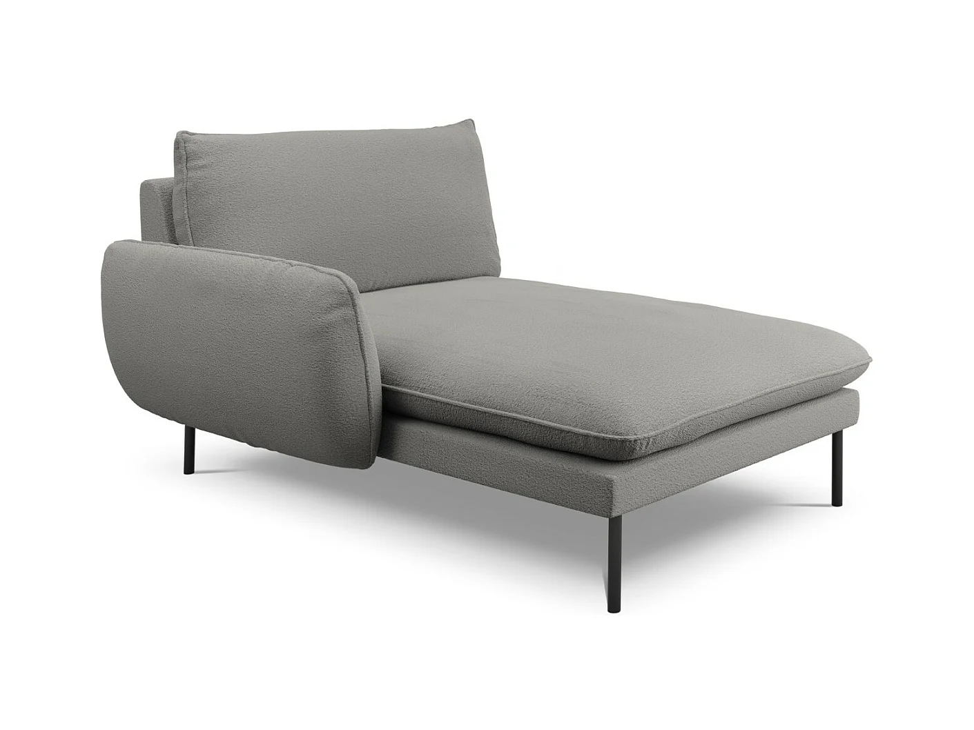 Cosmopolitan Design - Méridienne gauche "Vienna" en bouclé gris - 170x110x95cm