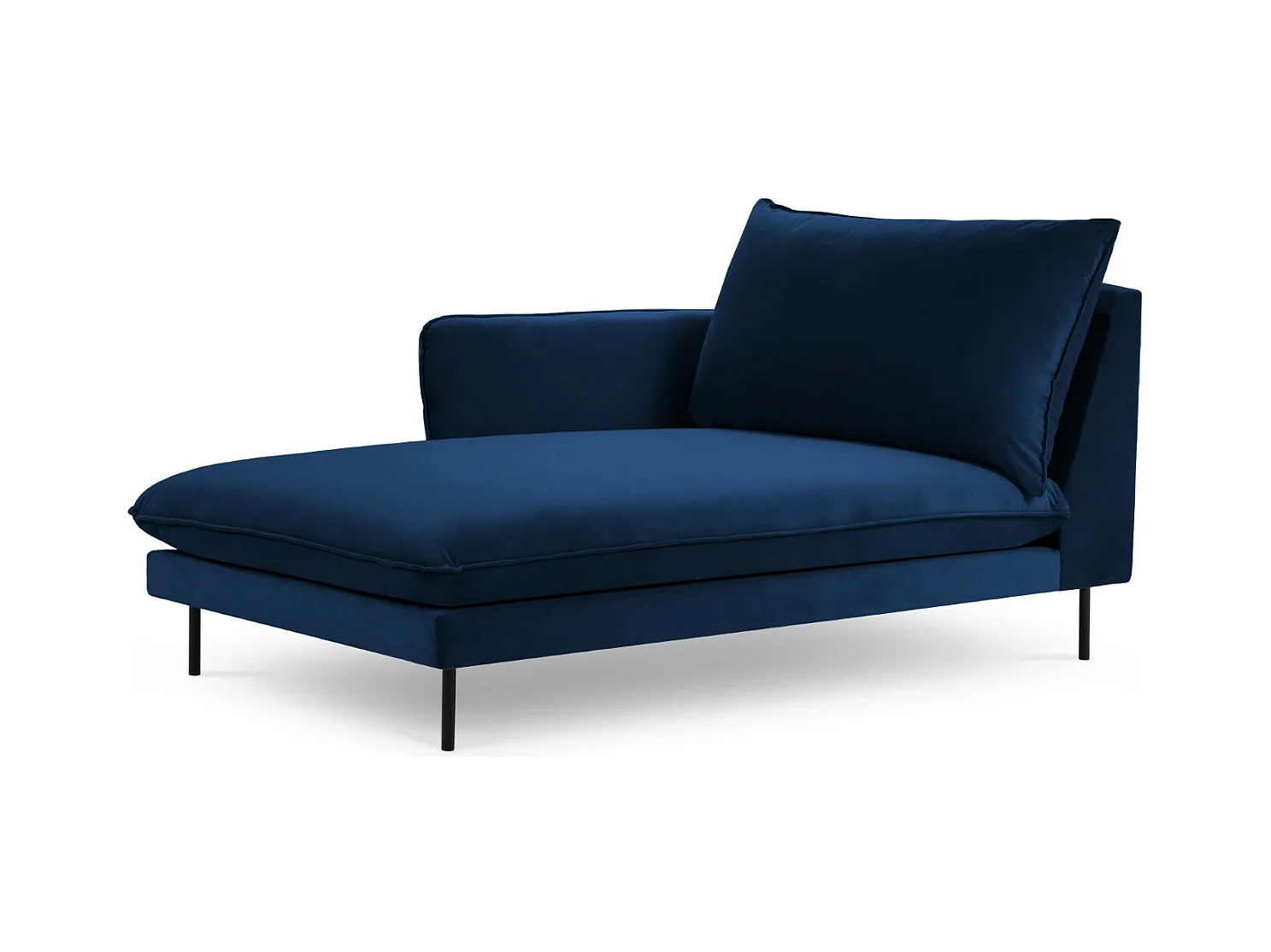 Cosmopolitan Design - Linker meridiaan "Vienna" Flueel, Koningsblauw - 170x110x95cm