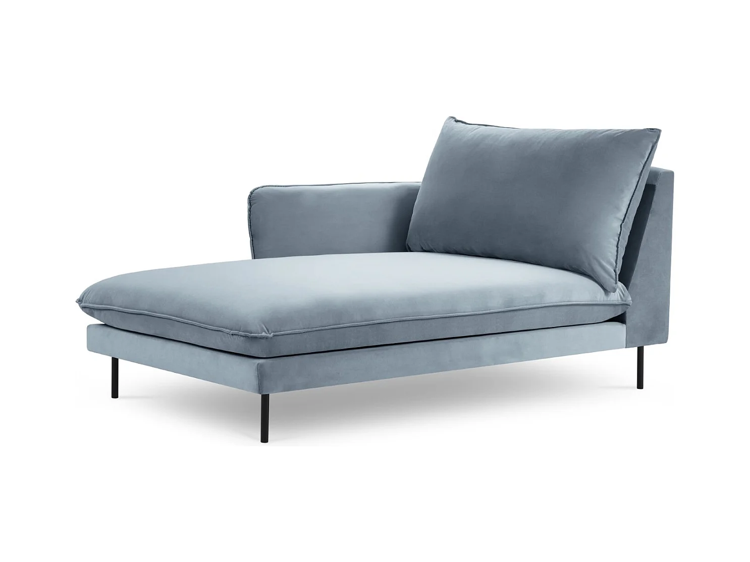 Cosmopolitan Design - Linker meridiaan "Vienna" Flueel, Blauw - 170x110x95cm