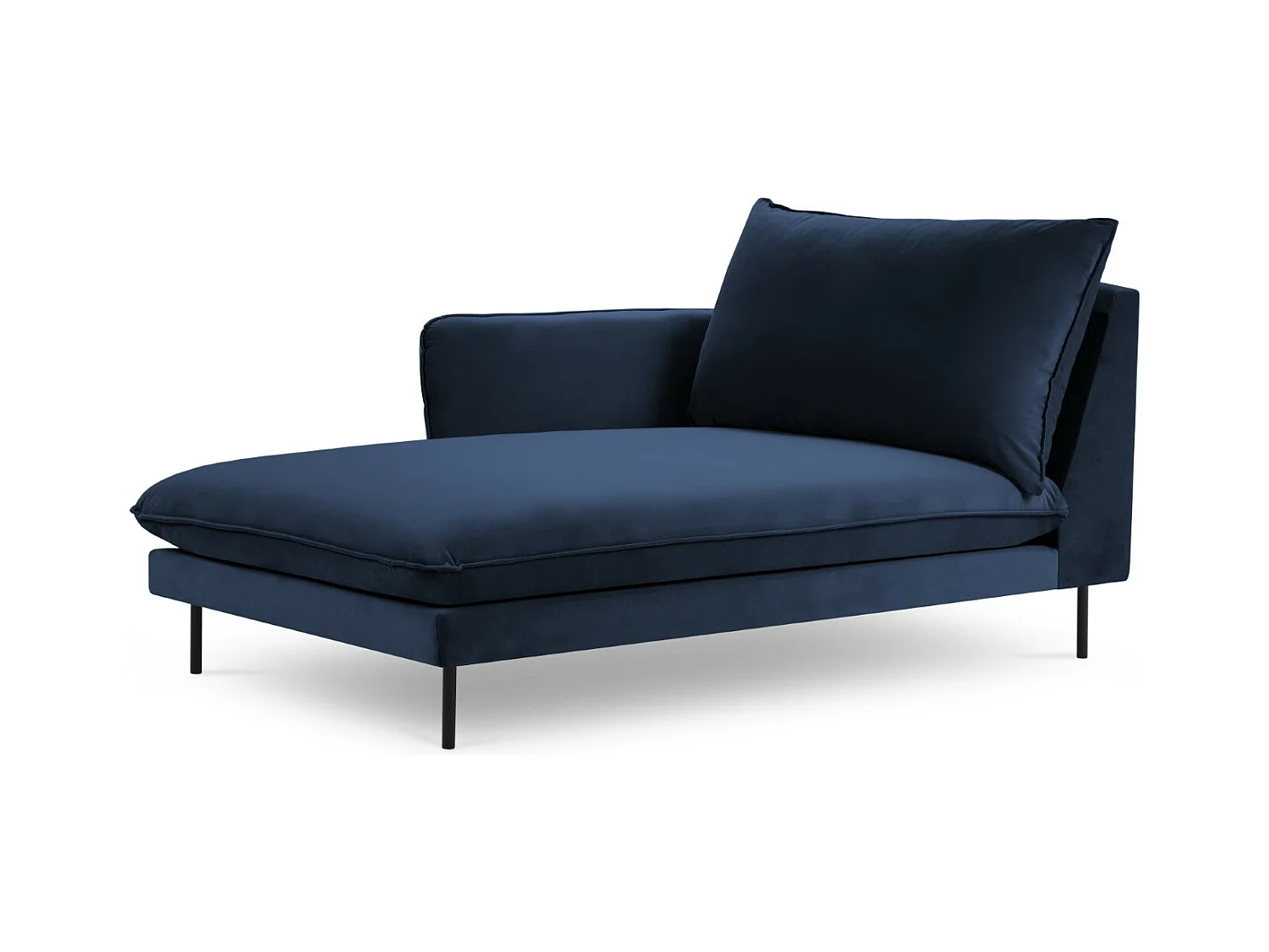 Cosmopolitan Design - Méridienne gauche "Vienna" en velours bleu roi - 170x110x95cm