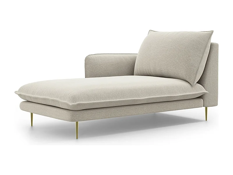 Cosmopolitan Design - Méridienne gauche "Vienna" en tissu structurel beige clair - 170x110x95cm