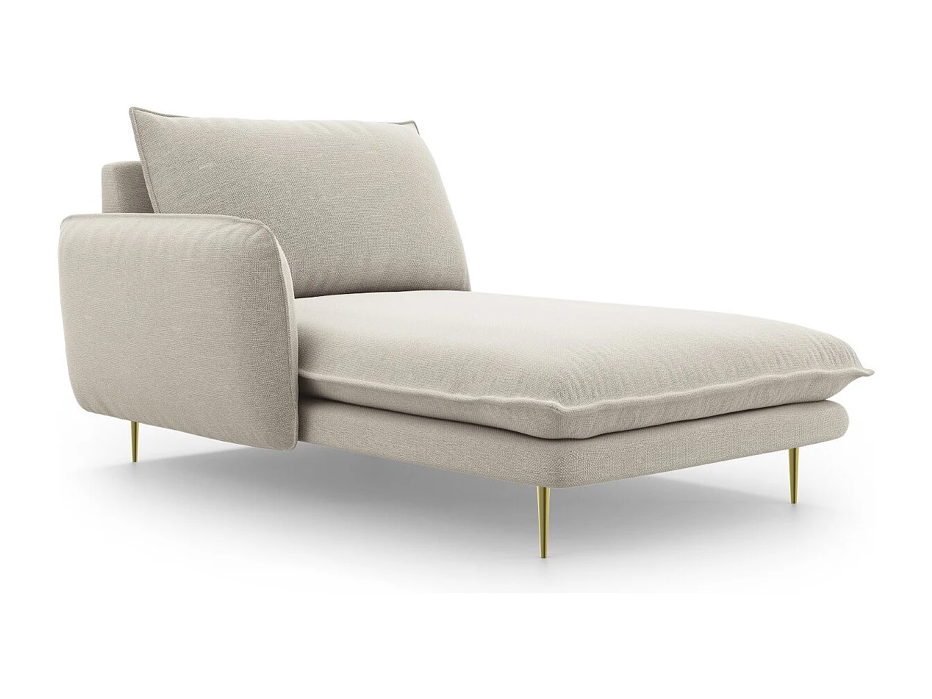 Cosmopolitan Design - Szezlong bok lewy, "Vienna" tkanina strukturalna, beż jasny - 170x110x95cm