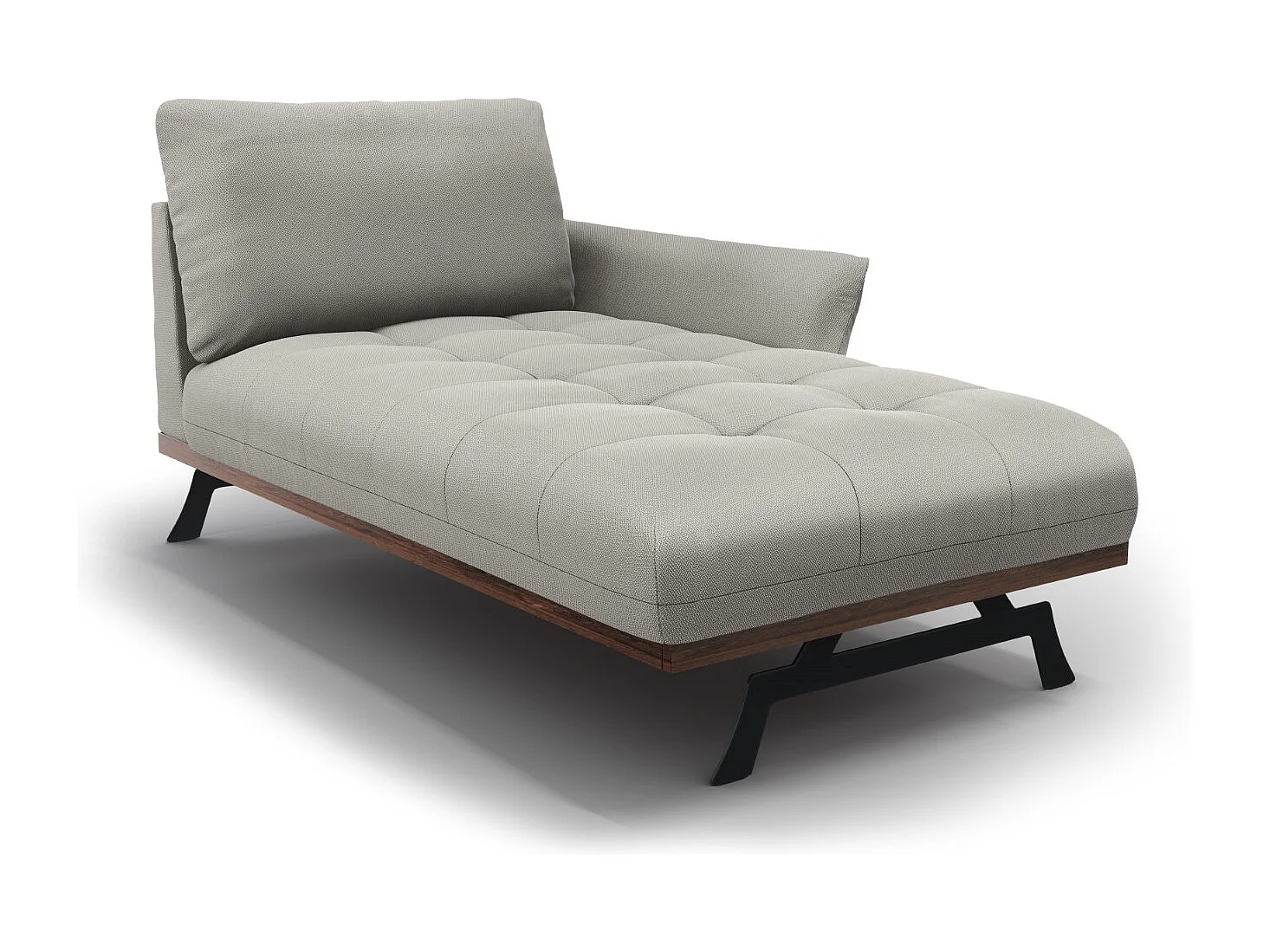 CXL by Christian Lacroix - Méridienne droite "Olivier" en tissu structurel gris clair - 171x100x87cm