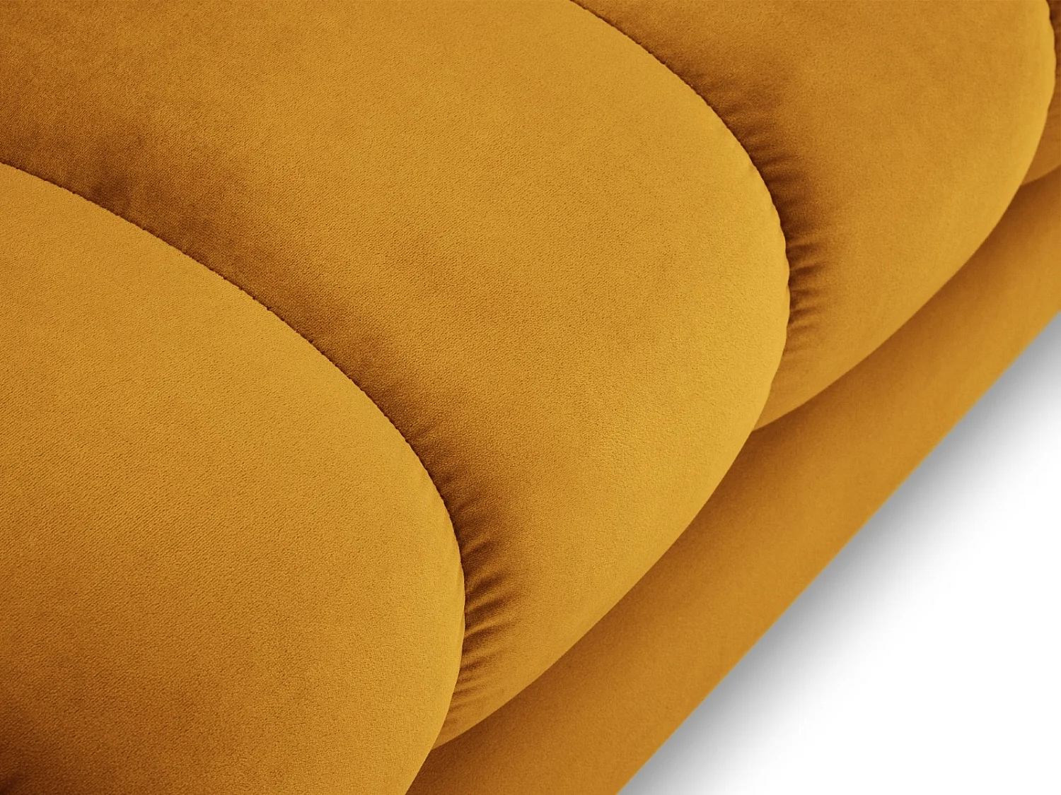 Cosmopolitan Design - Rechter chaise longue "Bali" Flueel, GEEL - 185x102x75cm