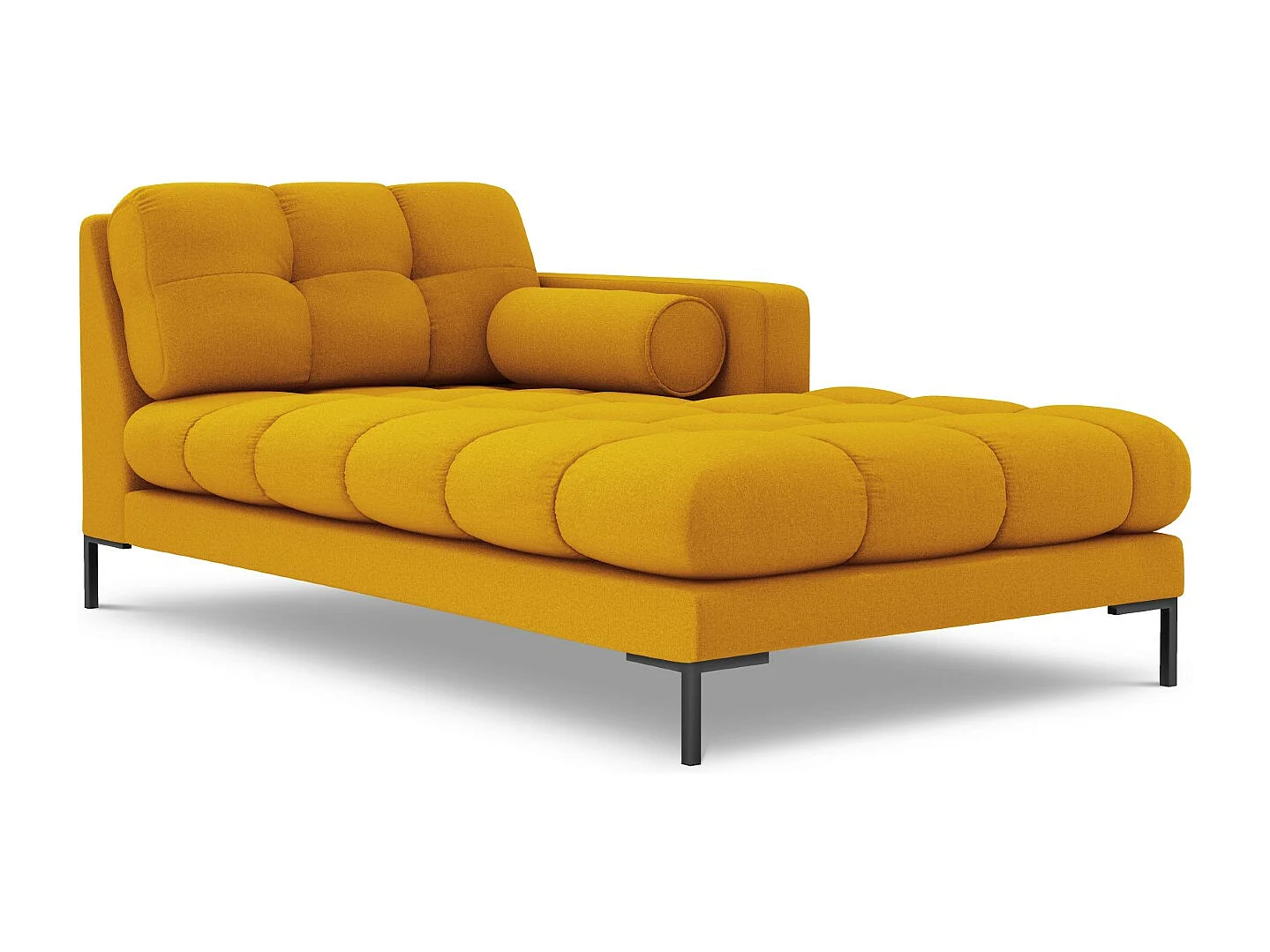 Cosmopolitan Design - Chaise longue destra "Bali" in tessuto strutturato giallo - 185x102x75cm