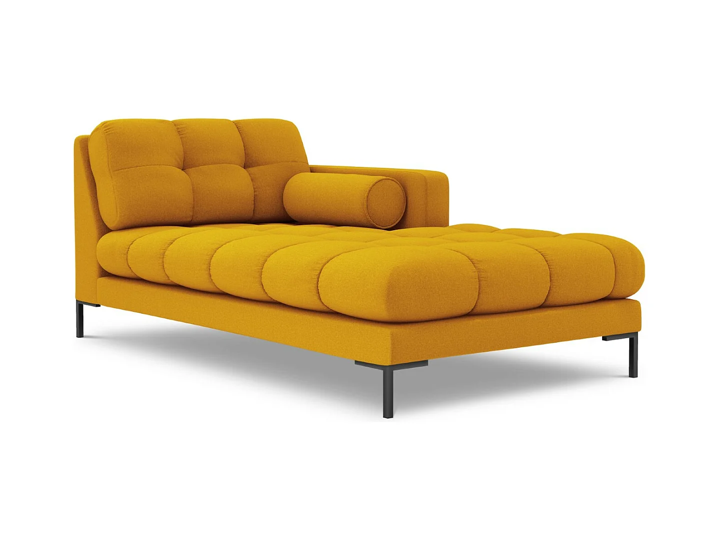 Cosmopolitan Design - Chaise longue de angulo derecho "Bali" de tejido estructural amarillo - 185x102x75cm