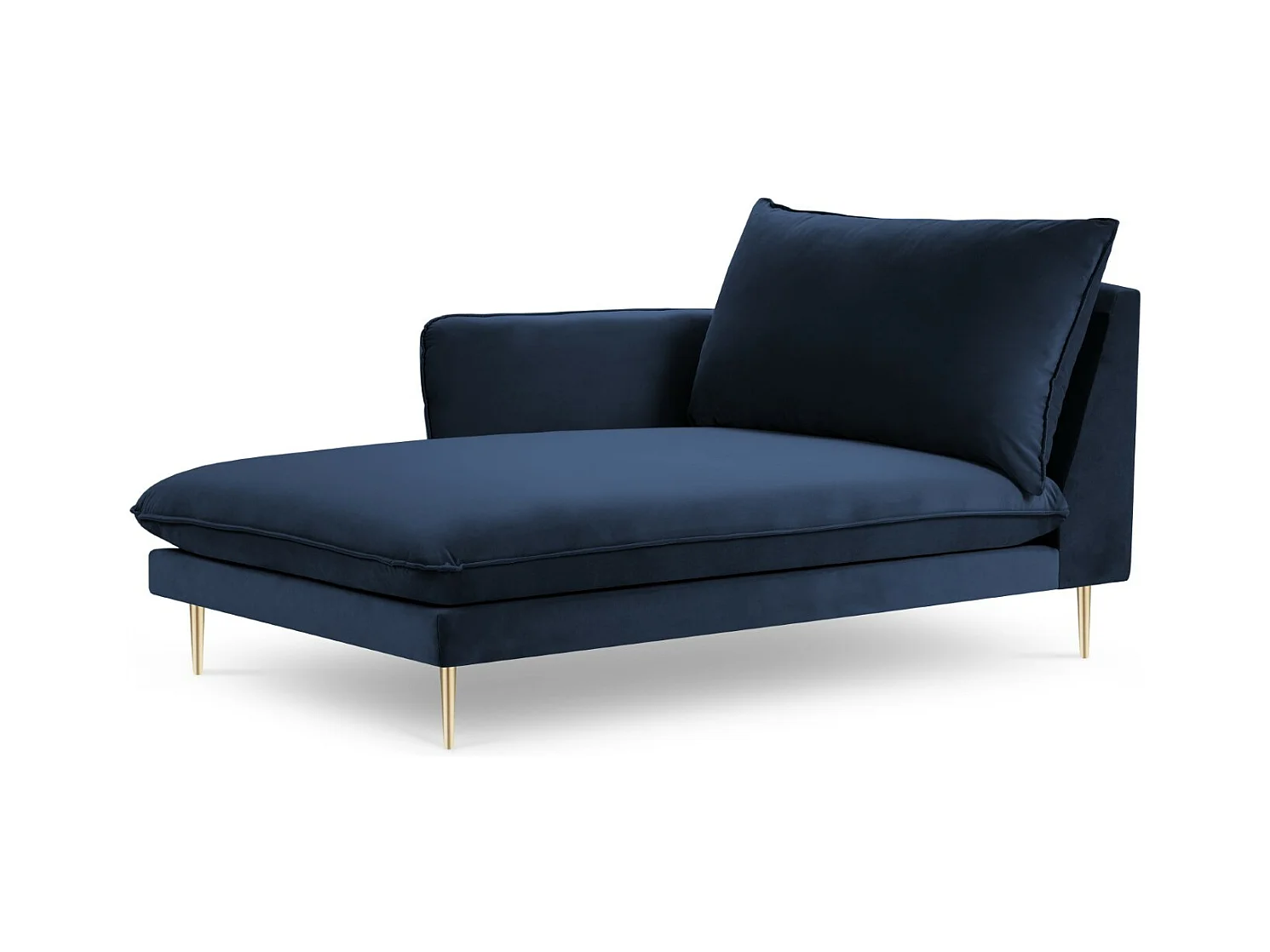 Cosmopolitan Design - Linker meridiaan "Vienna" Flueel, Koningsblauw - 170x110x95cm