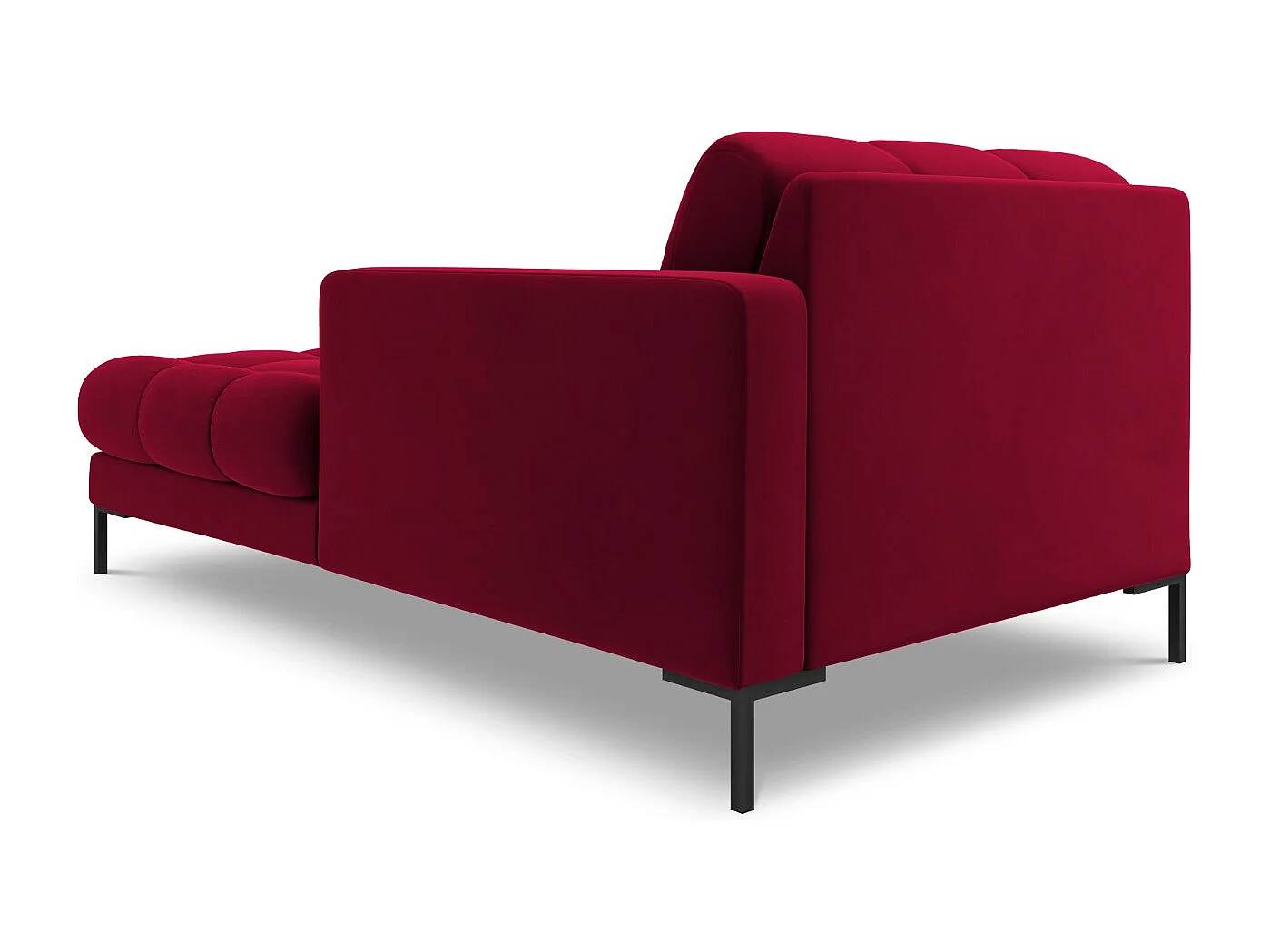 Cosmopolitan Design - Rechter chaise longue "Bali" Flueel, Rood - 185x102x75cm