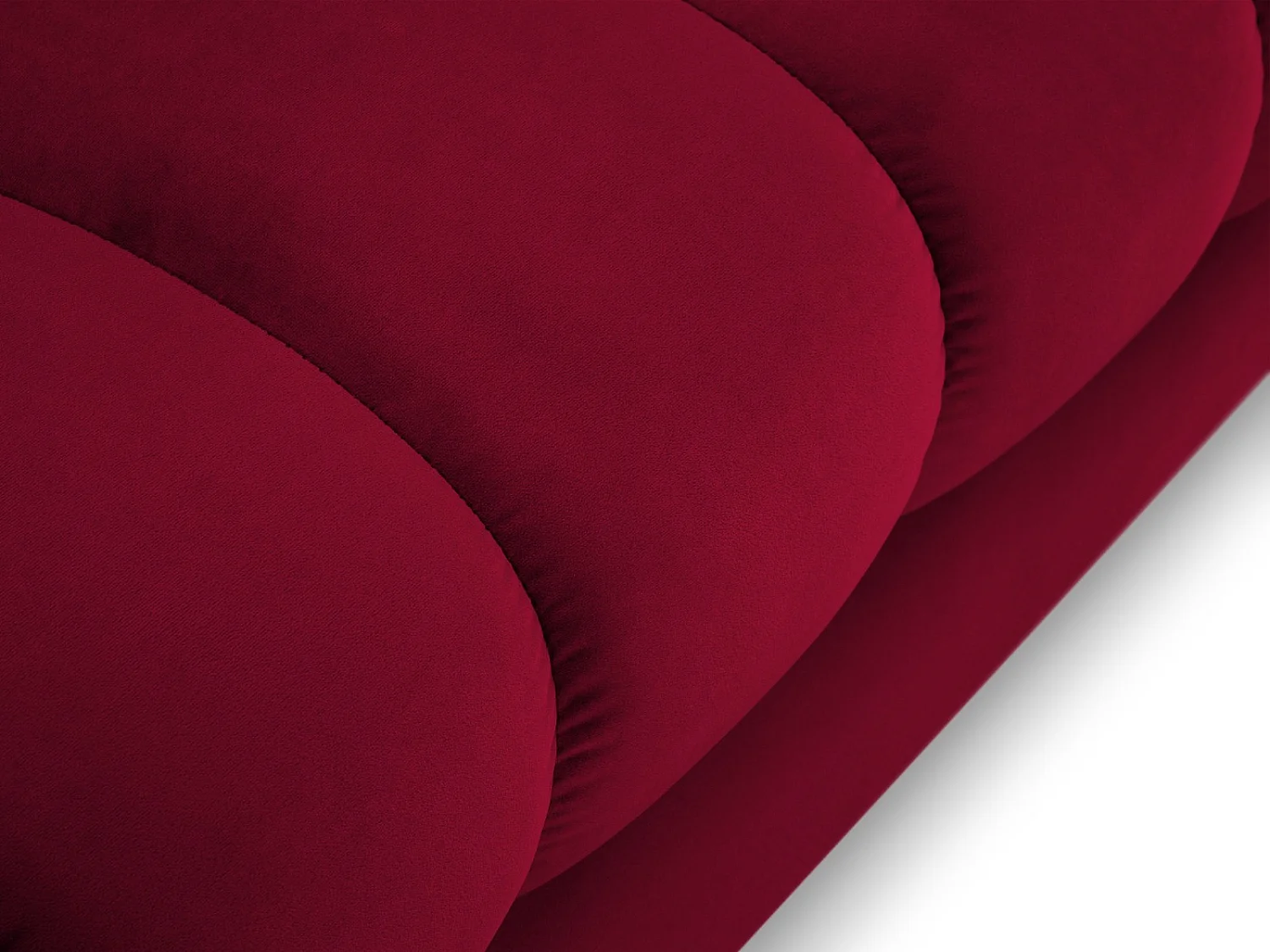 Cosmopolitan Design - Chaise longue destra "Bali" in velluto rosso - 185x102x75cm