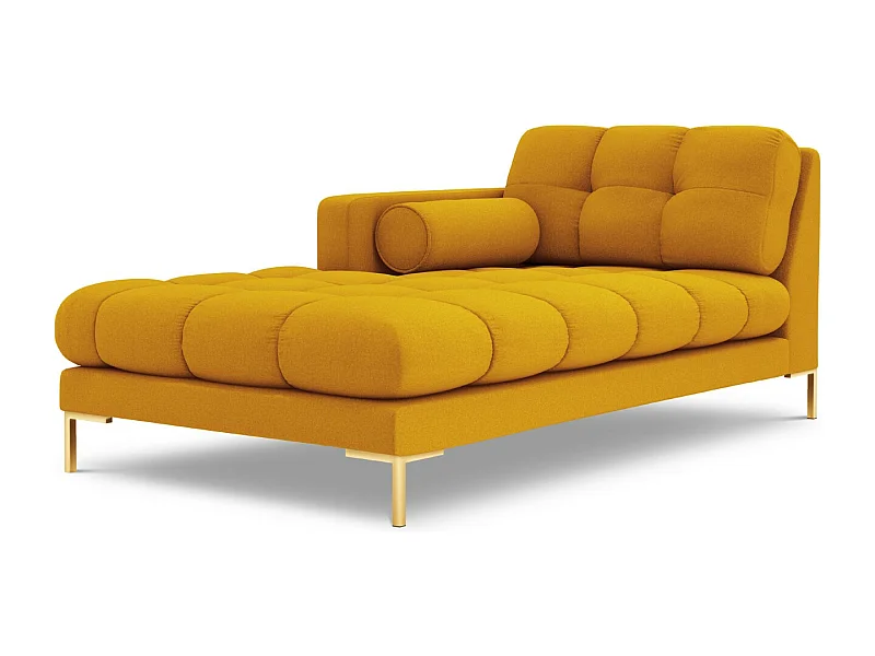 Cosmopolitan Design - Méridienne gauche "Bali" en tissu structurel jaune - 185x102x75cm