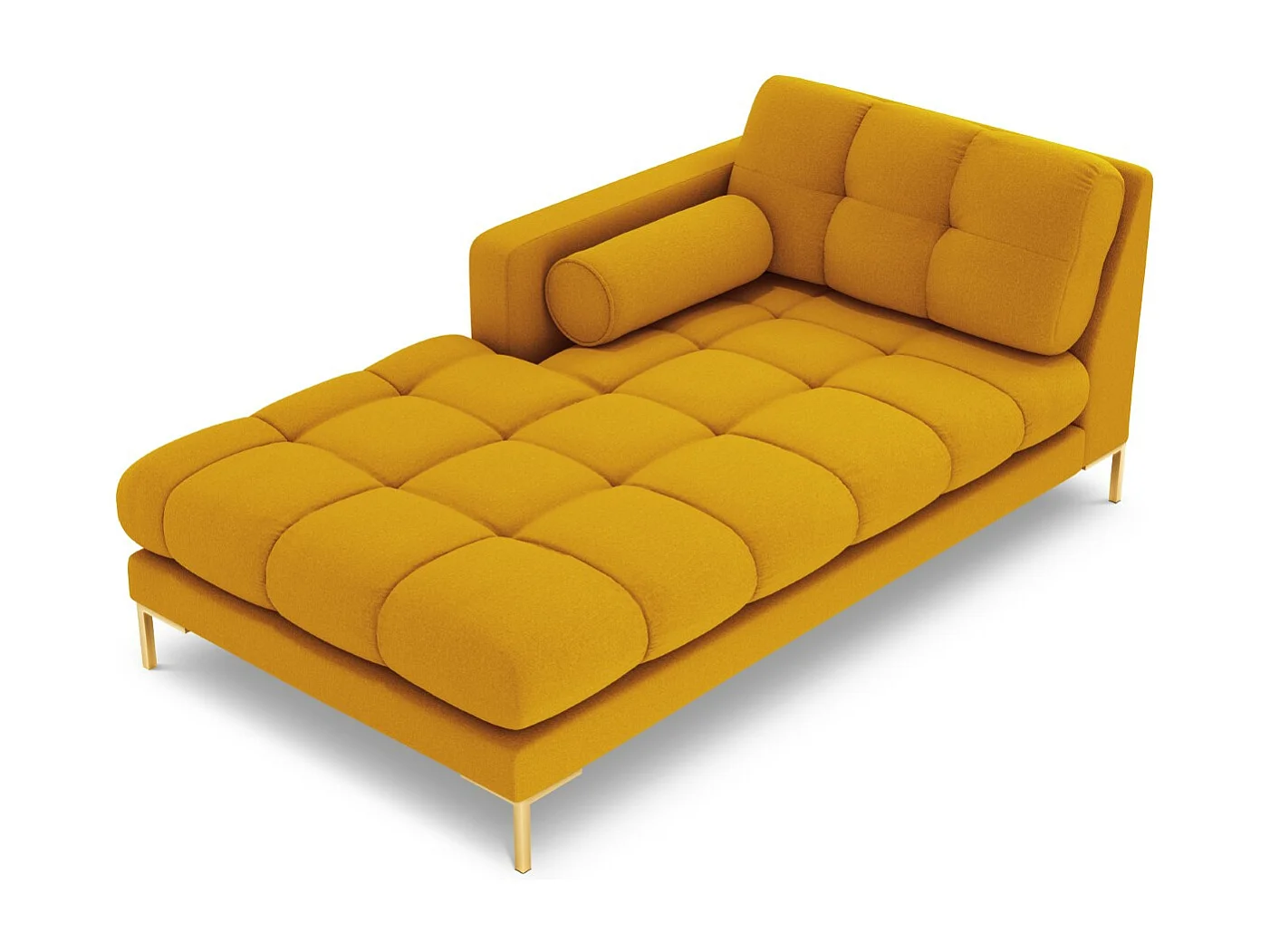 Cosmopolitan Design - Chaise longue de angulo izquierdo "Bali" de tejido estructural amarillo - 185x102x75cm