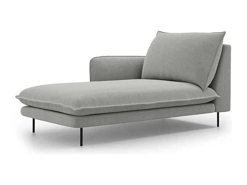 Cosmopolitan Design - Chaise longue de angulo izquierdo "Vienna" de tejido estructural gris claro - 170x110x95cm