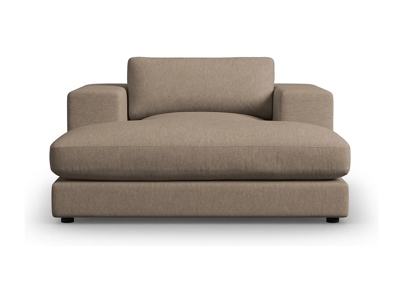 CXL by Christian Lacroix - Méridienne "Tendance" en tissu structurel marron clair - 156x140x72cm