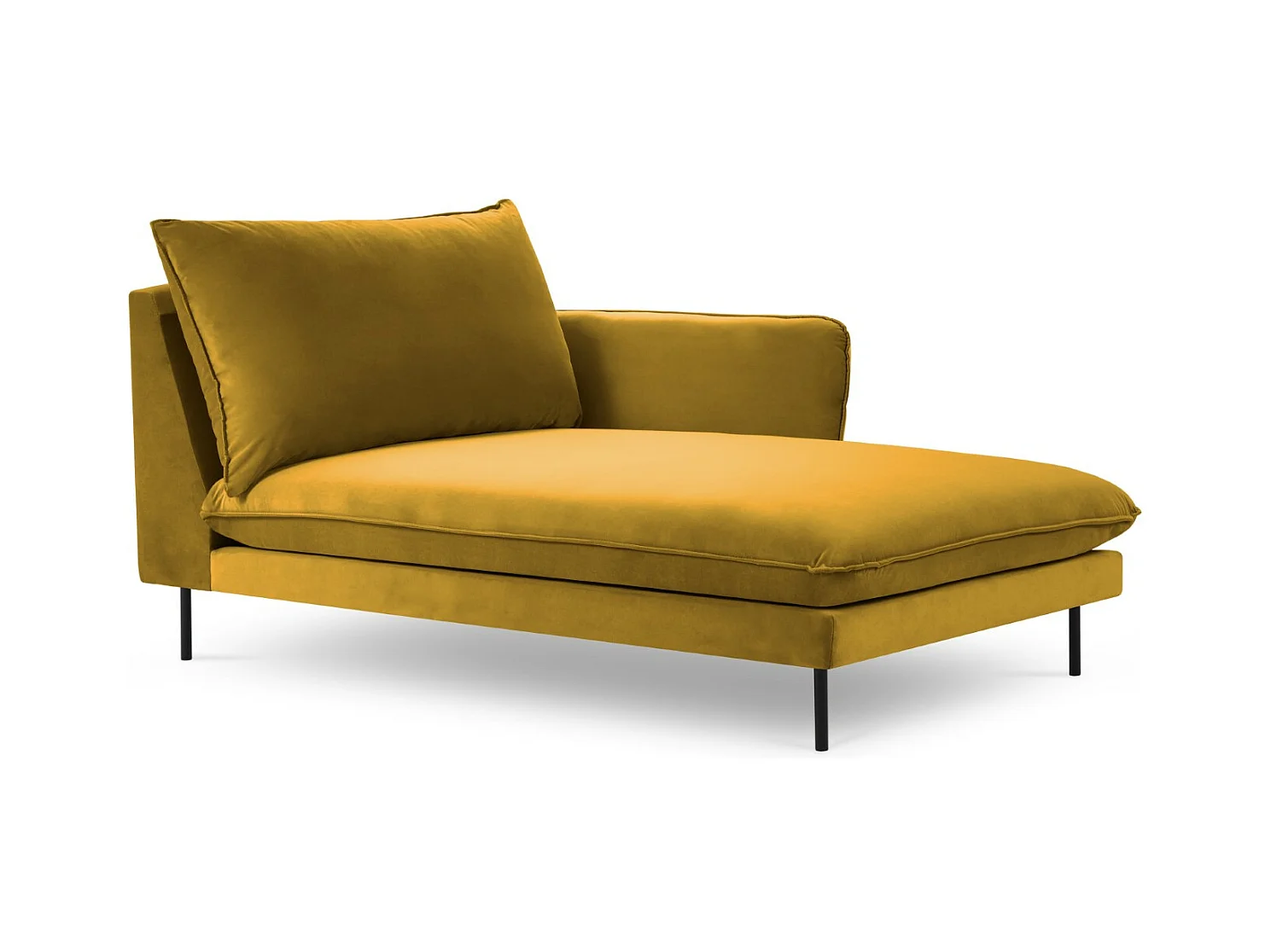 Cosmopolitan Design - Rechter chaise longue "Vienna" Flueel, GEEL - 170x110x95cm
