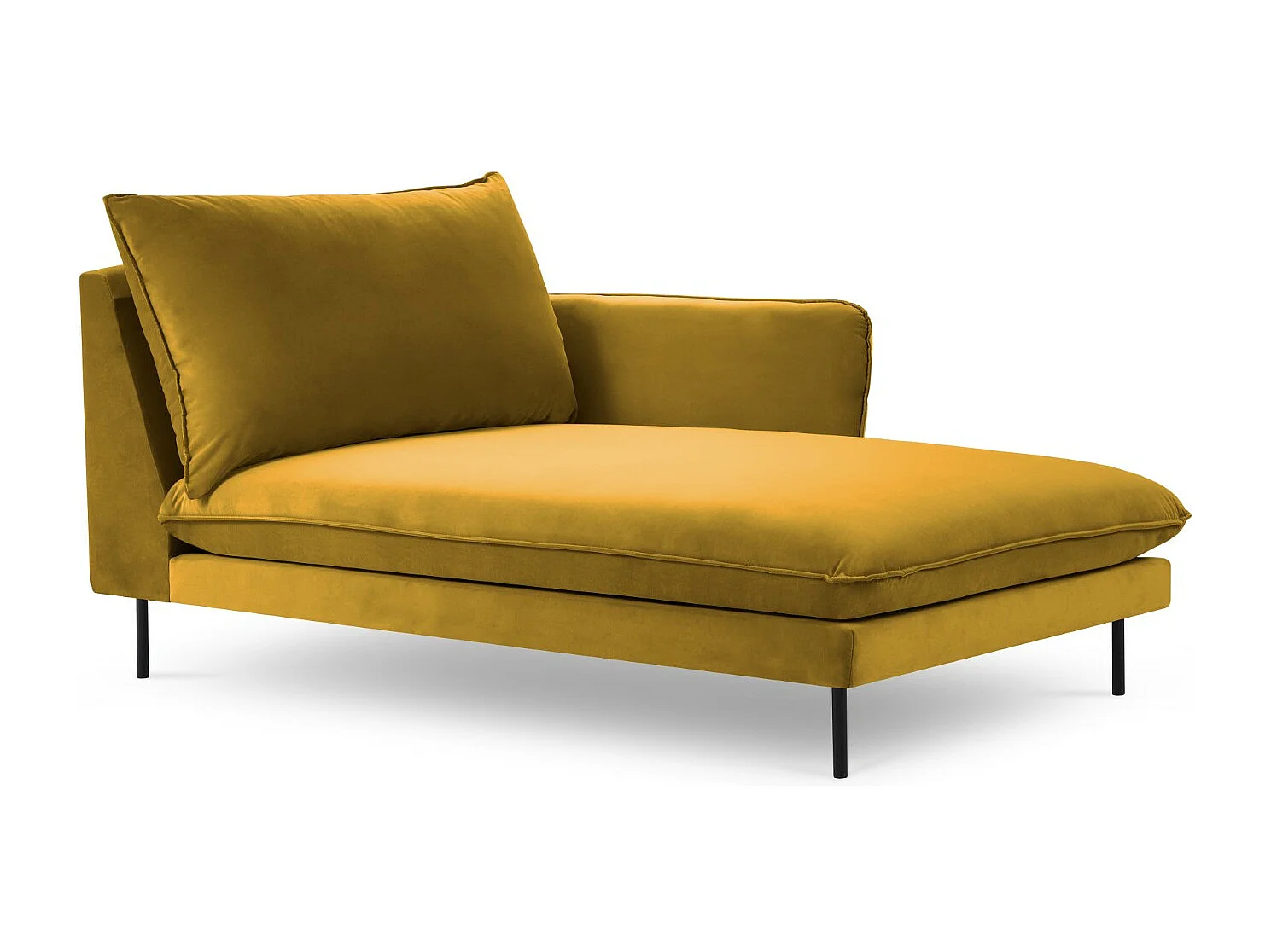 Cosmopolitan Design - Méridienne droite "Vienna" en velours jaune - 170x110x95cm
