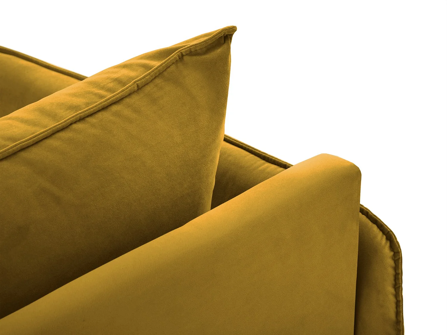 Cosmopolitan Design - Méridienne droite "Vienna" en velours jaune - 170x110x95cm