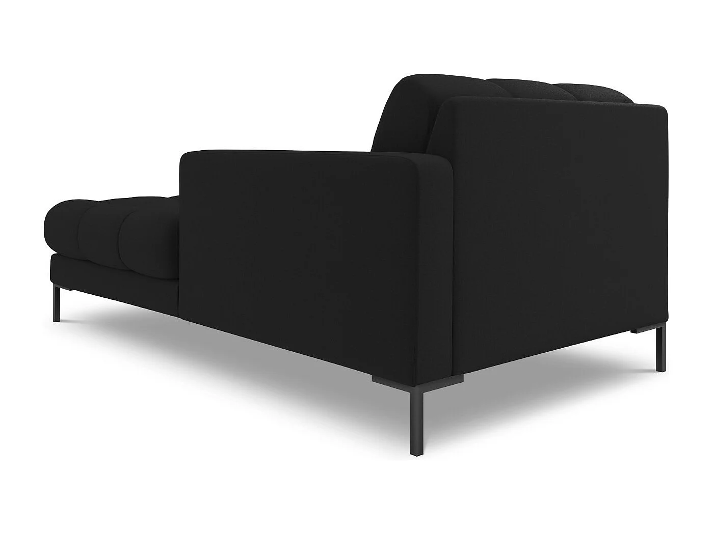 Cosmopolitan Design - Chaise longue de angulo derecho "Bali" de tejido estructural negro - 185x102x75cm