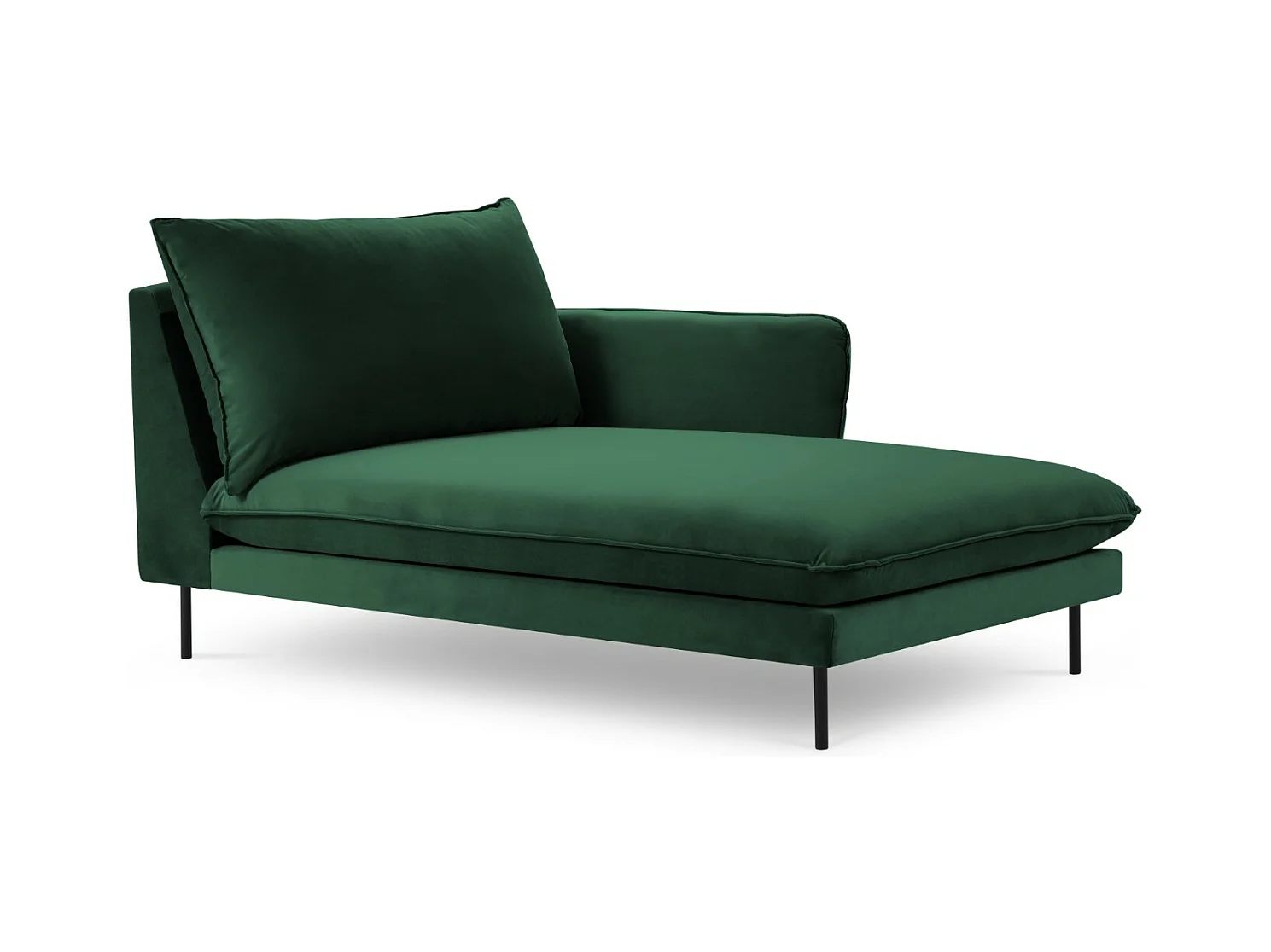 Cosmopolitan Design - Méridienne droite "Vienna" en velours vert bouteille - 170x110x95cm