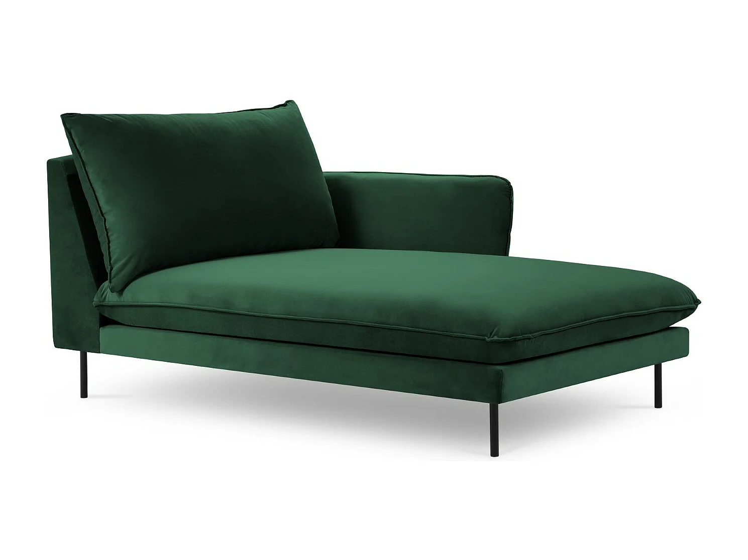 Cosmopolitan Design - Méridienne droite "Vienna" en velours vert bouteille - 170x110x95cm