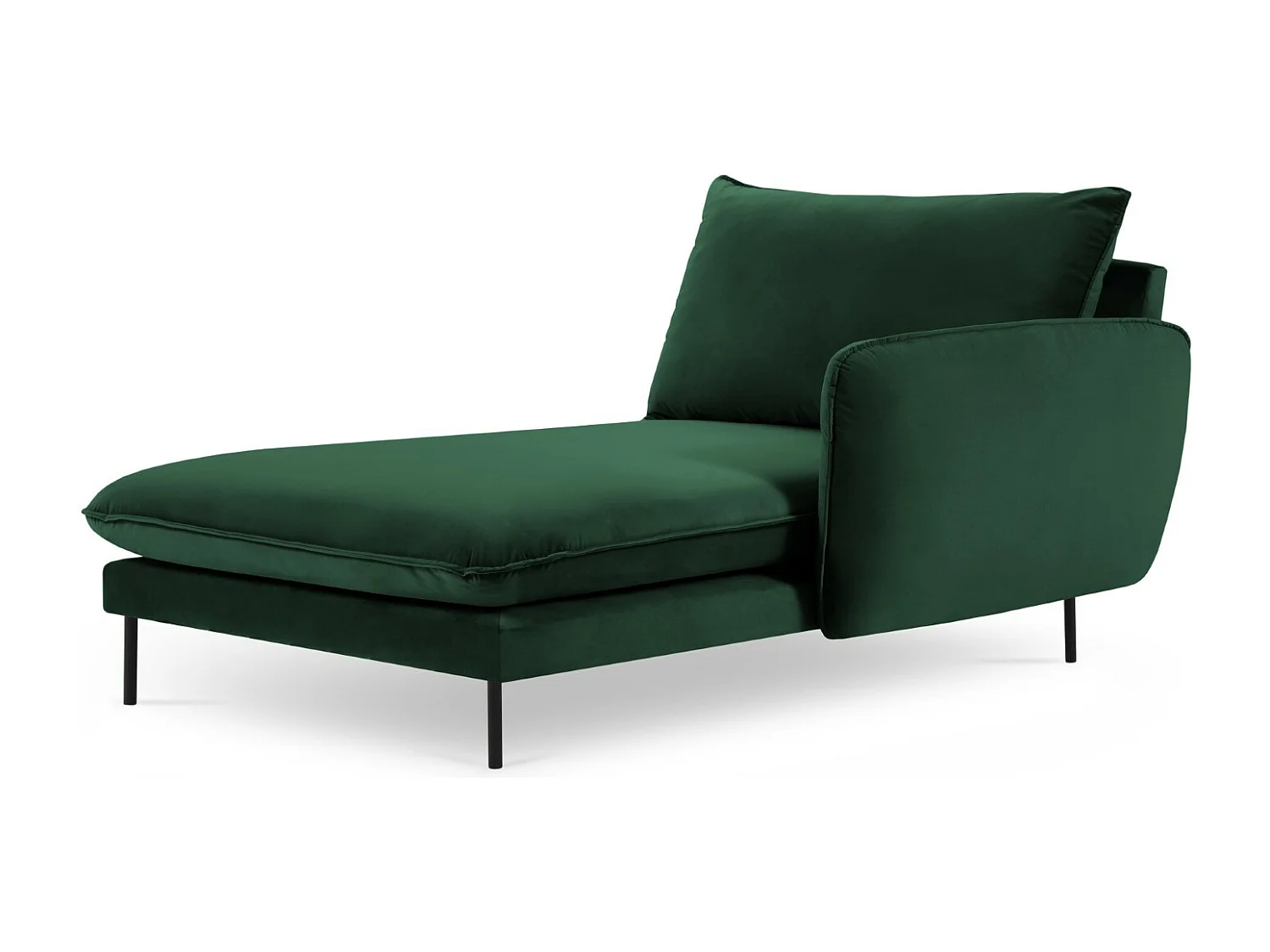 Cosmopolitan Design - Méridienne droite "Vienna" en velours vert bouteille - 170x110x95cm