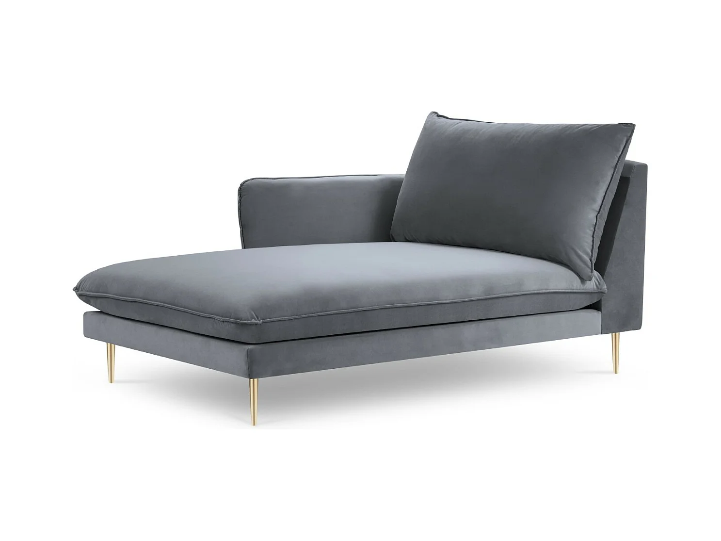 Cosmopolitan Design - Linker meridiaan "Vienna" Flueel, Blauw Grijs - 170x110x95cm