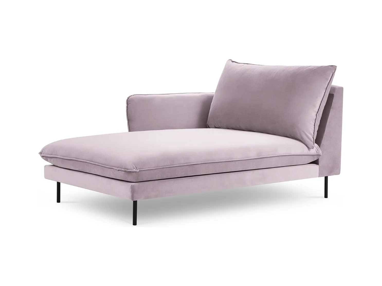 Cosmopolitan Design - Linker meridiaan "Vienna" Flueel, Lavendel - 170x110x95cm