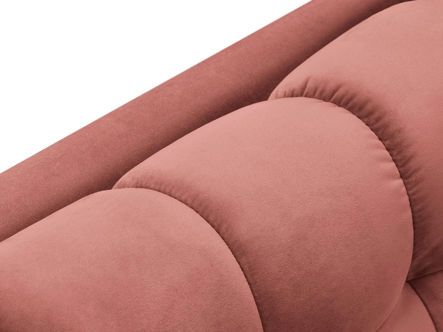 Cosmopolitan Design - Chaise longue de angulo derecho "Bali" de terciopelo rosa - 185x102x75cm