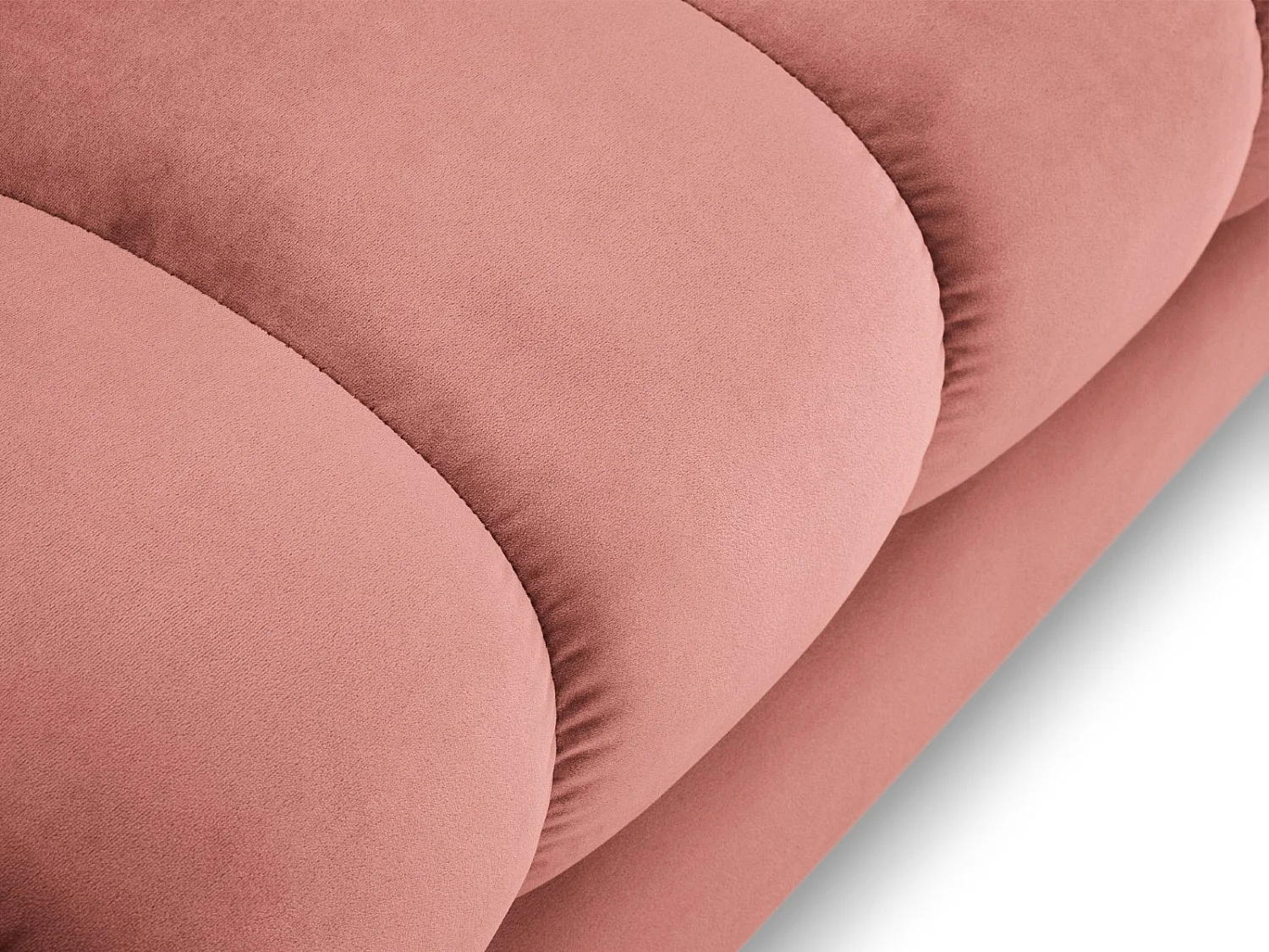 Cosmopolitan Design - Chaise longue direita "Bali" em veludo rosa - 185x102x75cm