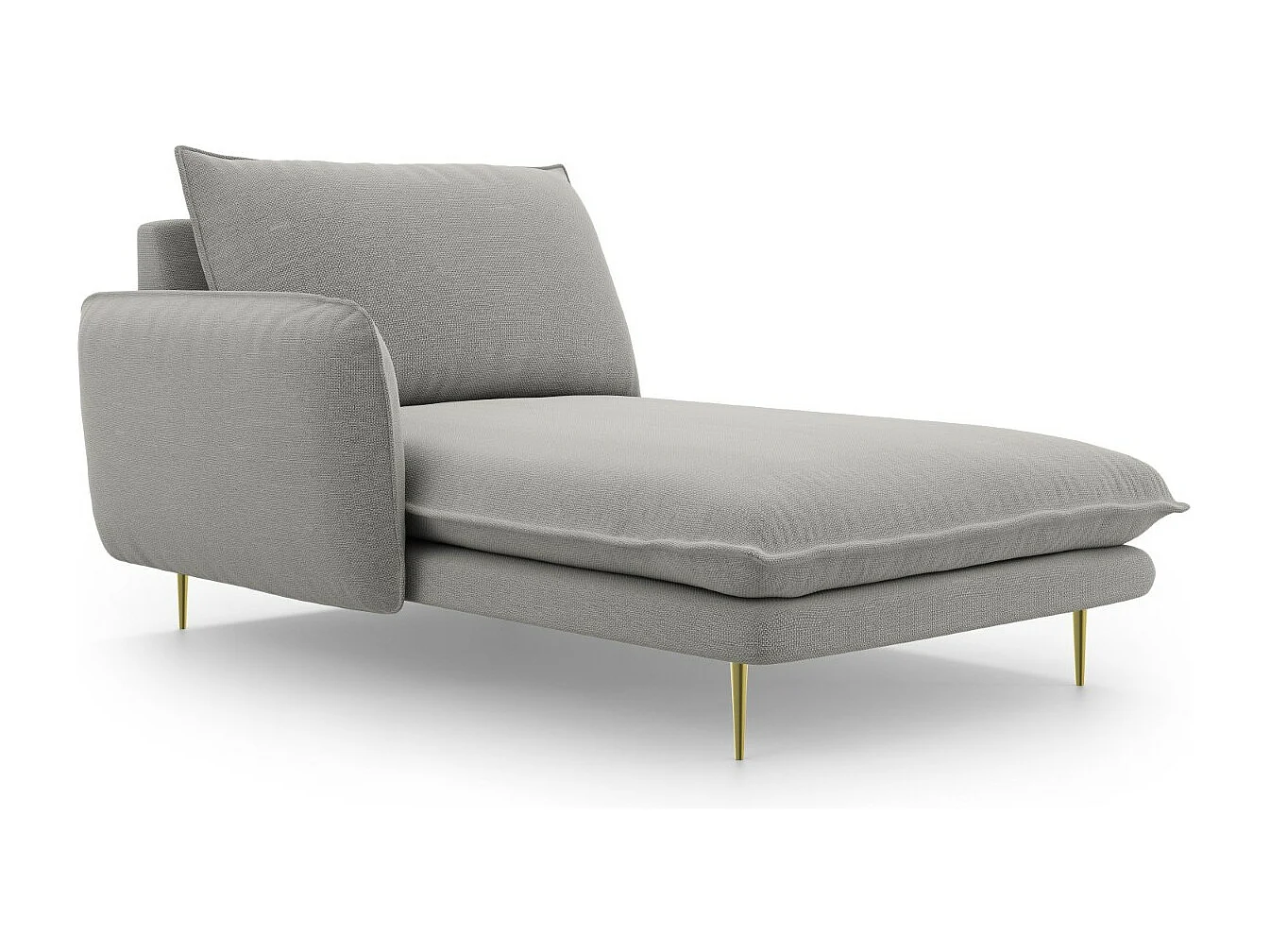 Cosmopolitan Design - Chaise longue sinistra "Vienna" in tessuto strutturato grigio chiaro - 170x110x95cm