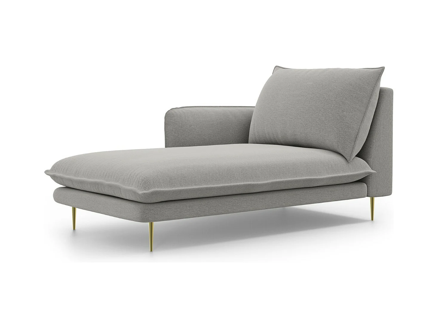 Cosmopolitan Design - Linker meridiaan "Vienna" Structurele stof, Lichtgrijs - 170x110x95cm