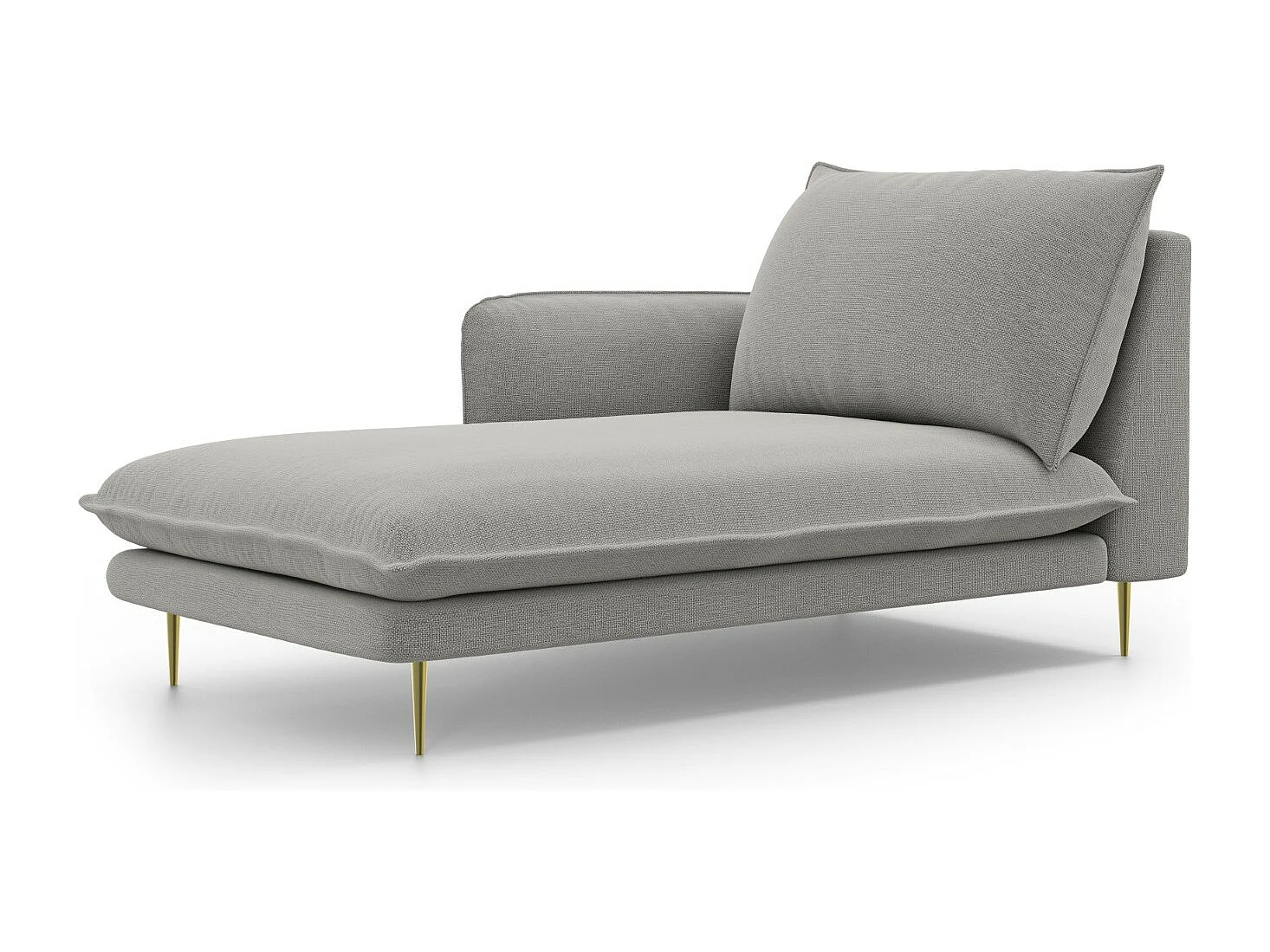 Cosmopolitan Design - Chaise longue esquerda "Vienna" em tecido estrutural cinza claro - 170x110x95cm