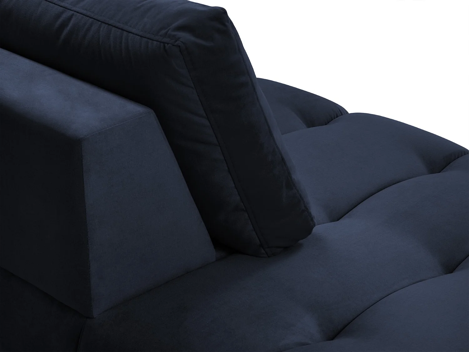 Cosmopolitan Design - Chaise longue esquerda "Hastings" 2 lugares em veludo azul real - 216x102x75cm